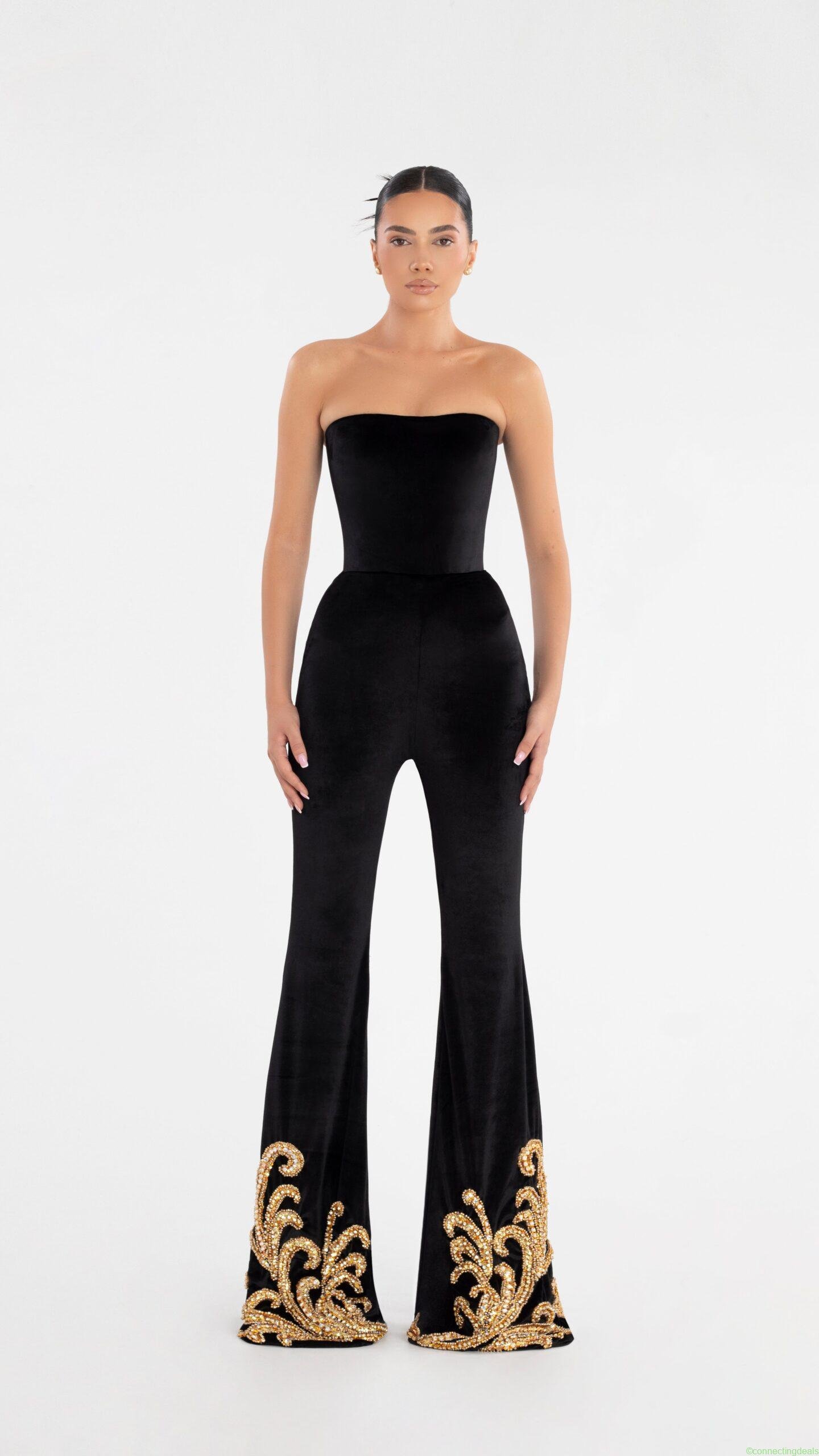 Black Flourish Jumpsuit