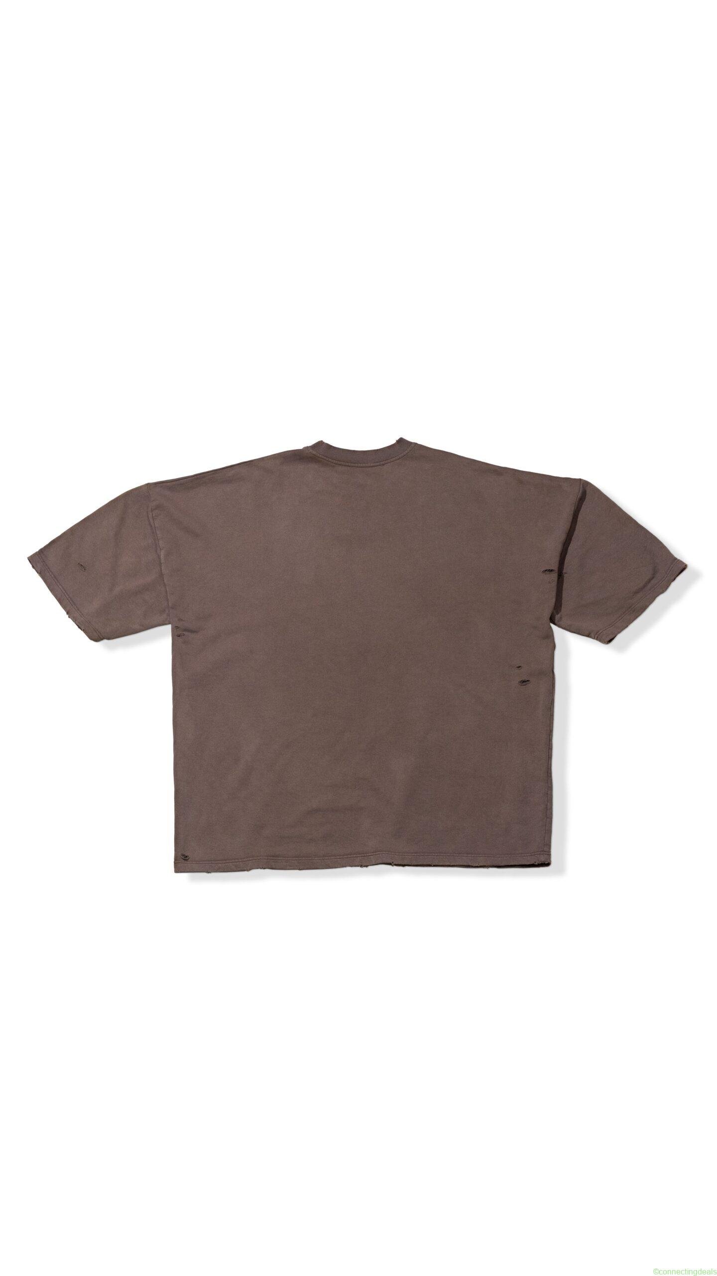 Unisex Brown Distressed T-Shirt