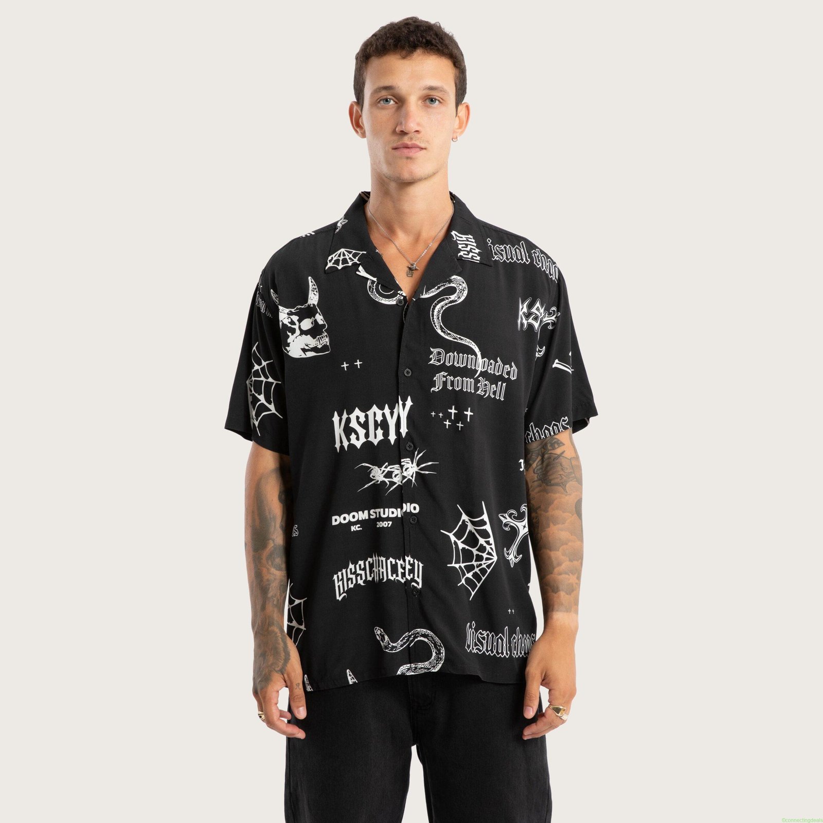 Visual Chaos Relaxed Shirt Black Print