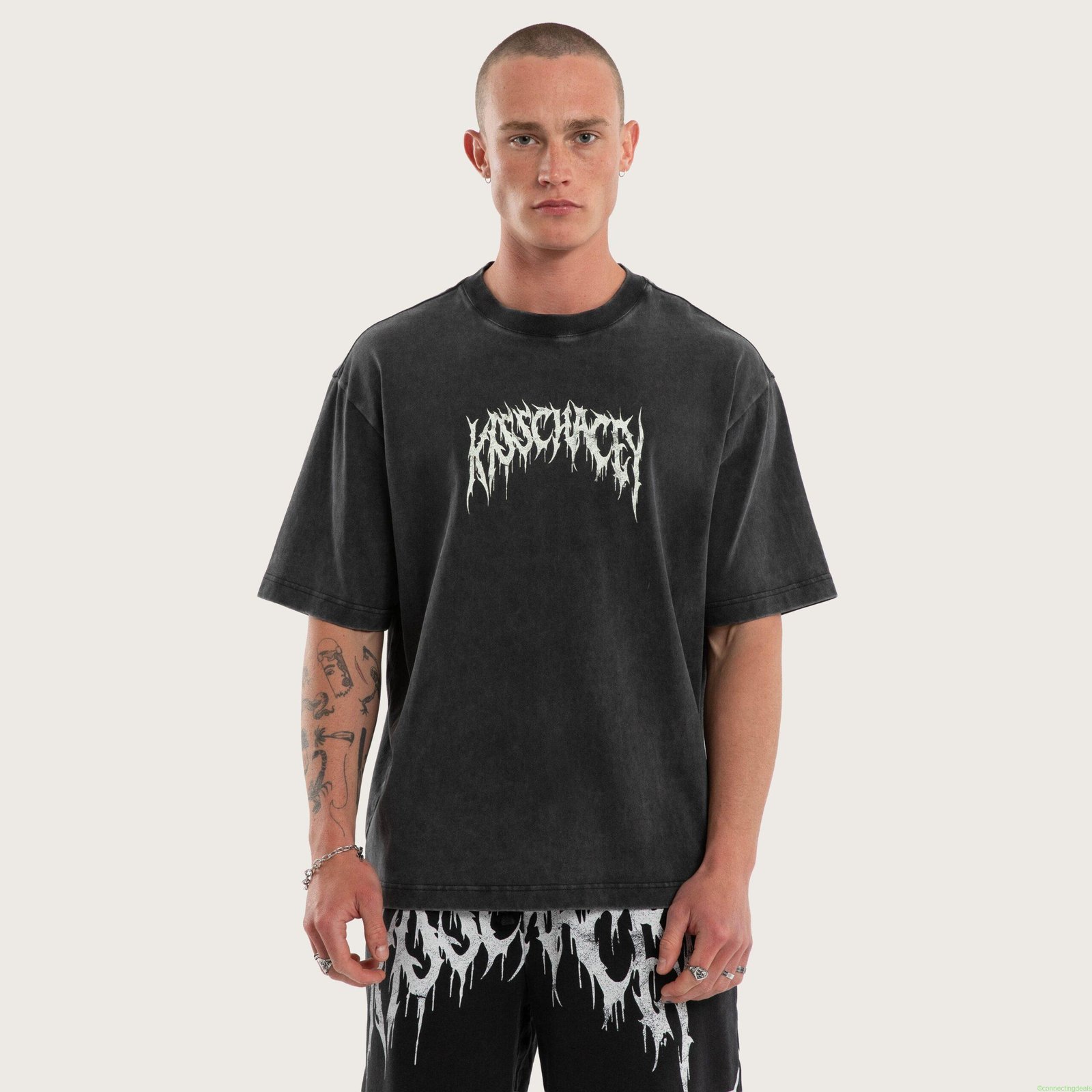 Cagey Oversized Tee Mineral Black
