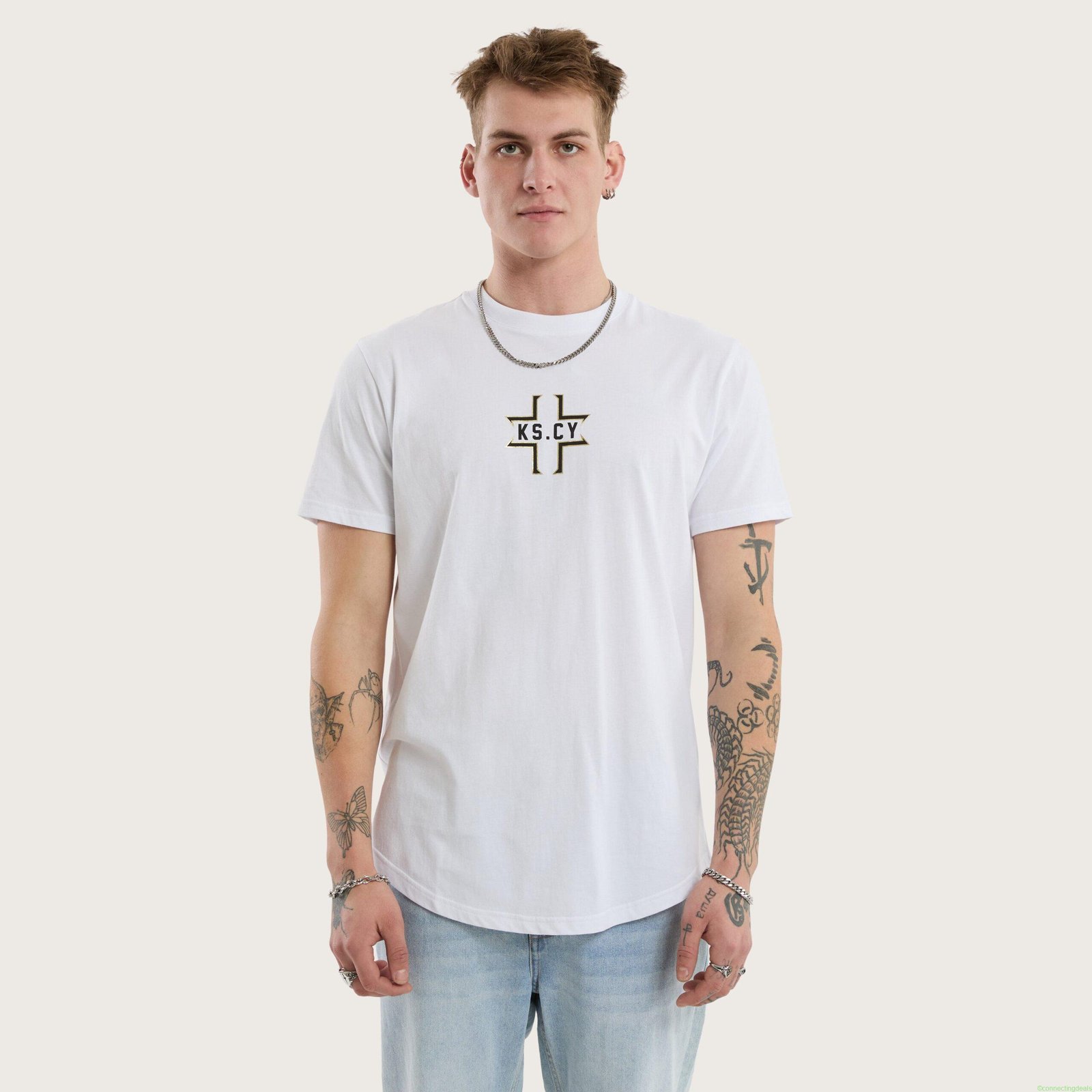 Believe Dual Curved Tee Optical White