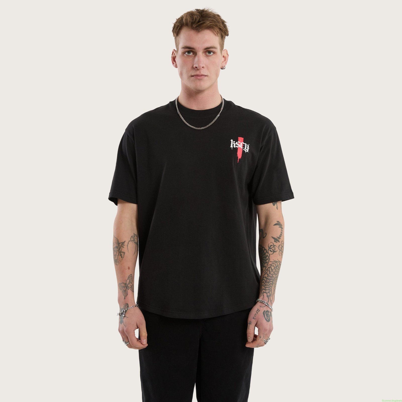 Villian Box Fit Scoop Tee Jet Black