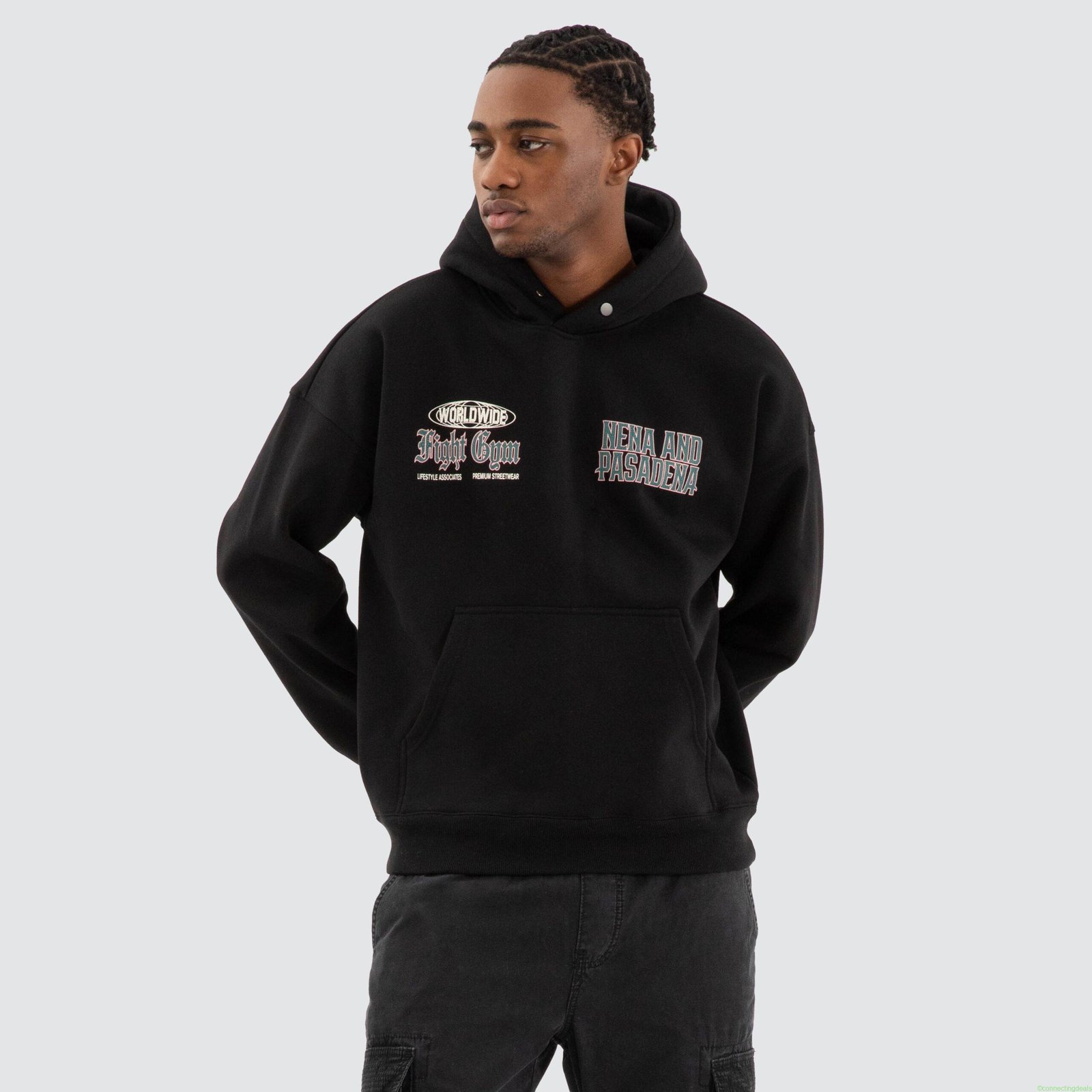 Battle Box Fit Hoodie Jet black