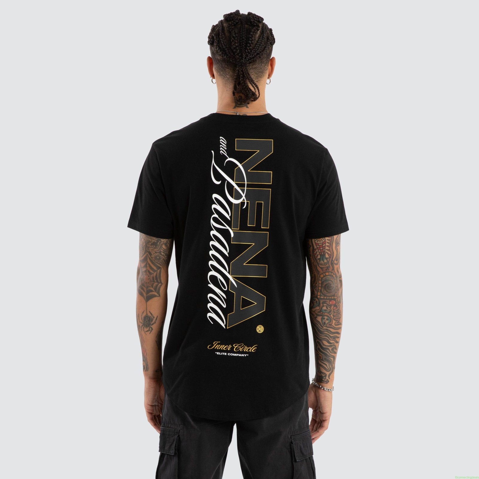 Veered Dual Curved Tee Jet Black