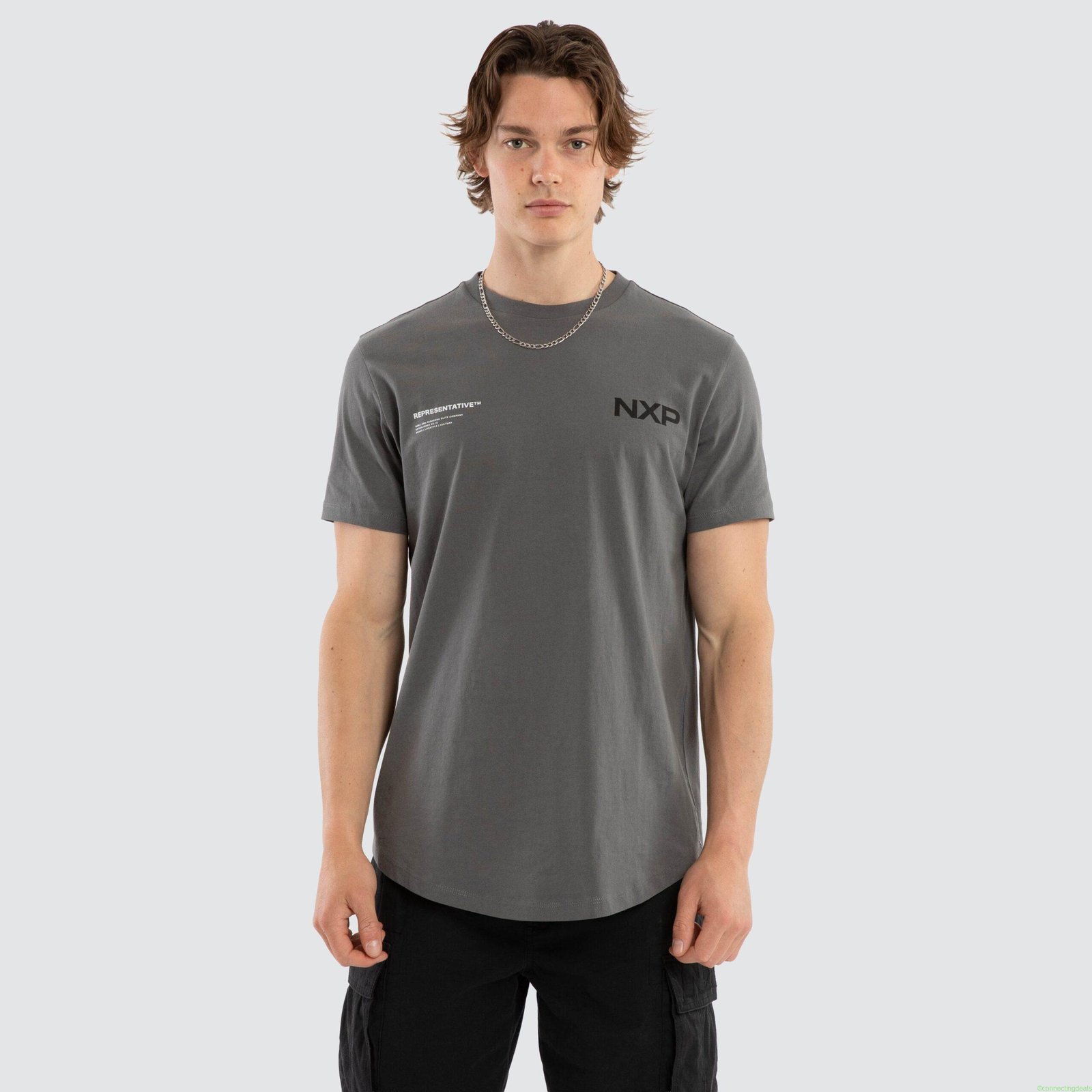 Crime Dual Curved Tee Charcoal
