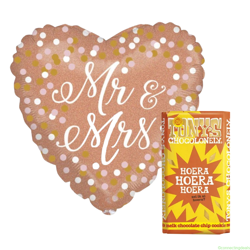 Tonys Chocolonely Ballon Mr & Mrs in ros