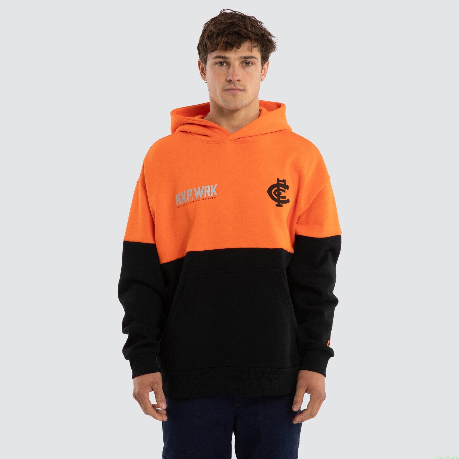 Carlton Blues Block Hoodie Orange Black