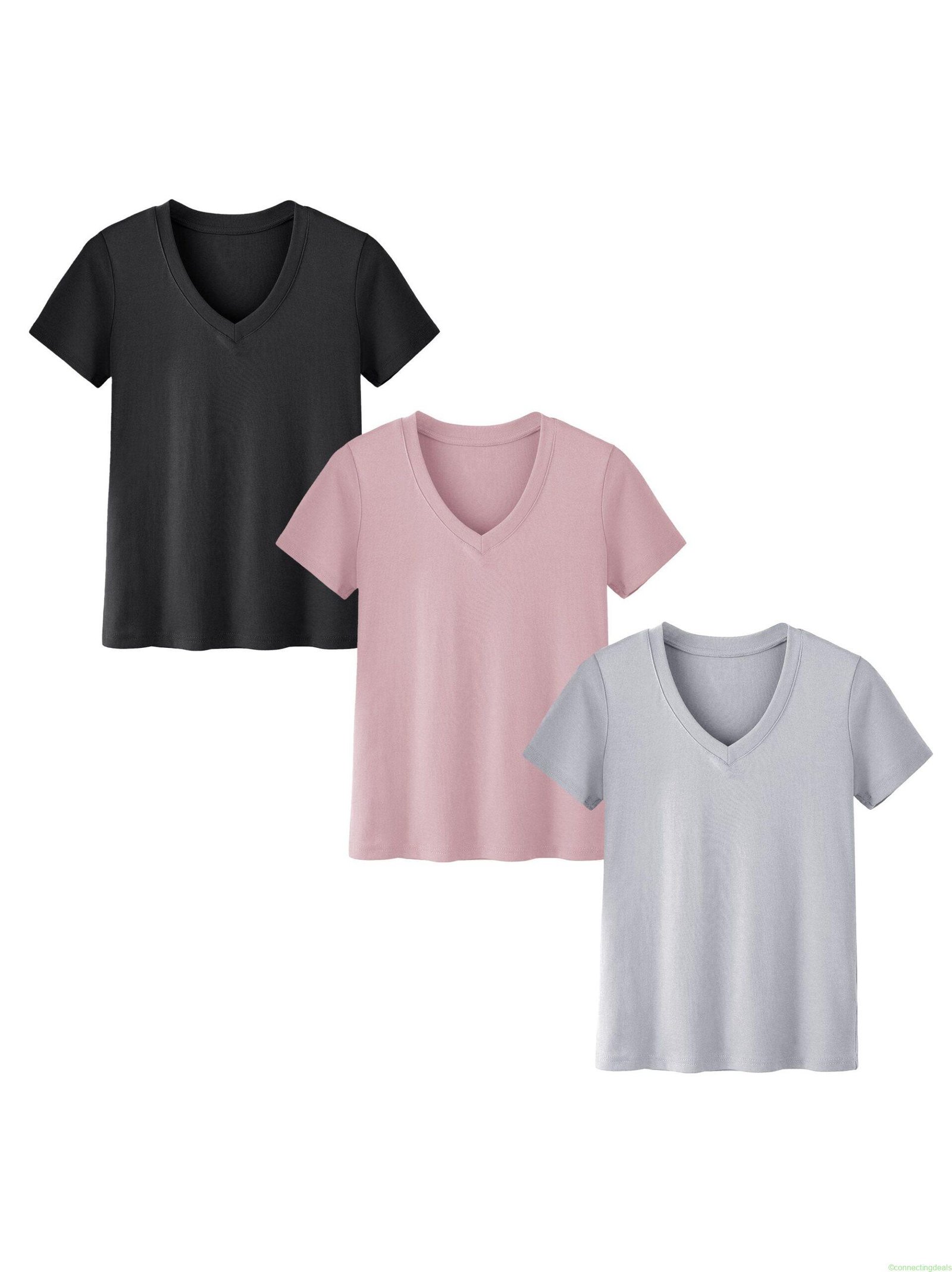 SHOWITTY 3-Pack Plus Size V-Neck T-Shirts