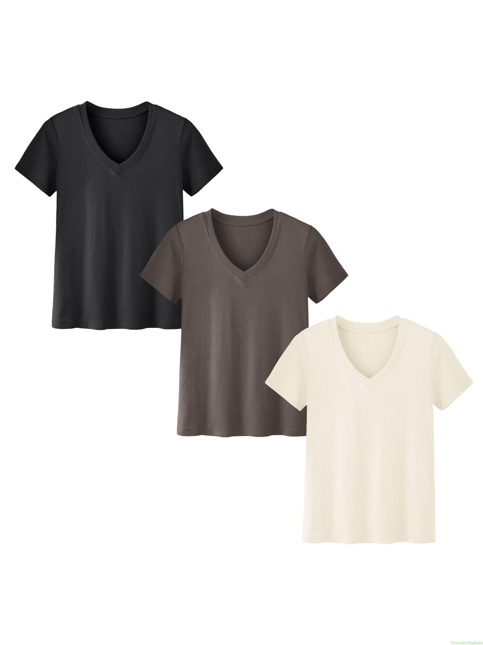 SHOWITTY 3-Pack Plus Size V-Neck T-Shirts