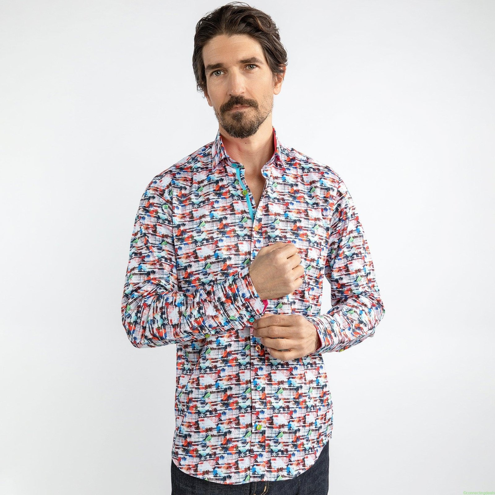 ABSTRACT DISTORTION PRINT SHIRT