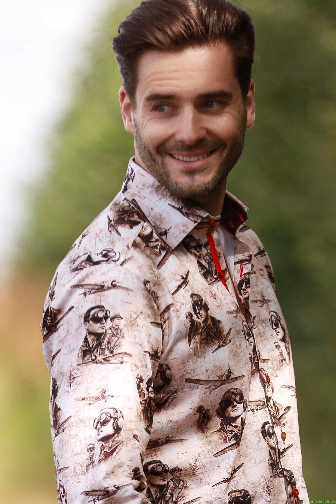 AIR FORCE TENCEL PRINT SHIRT