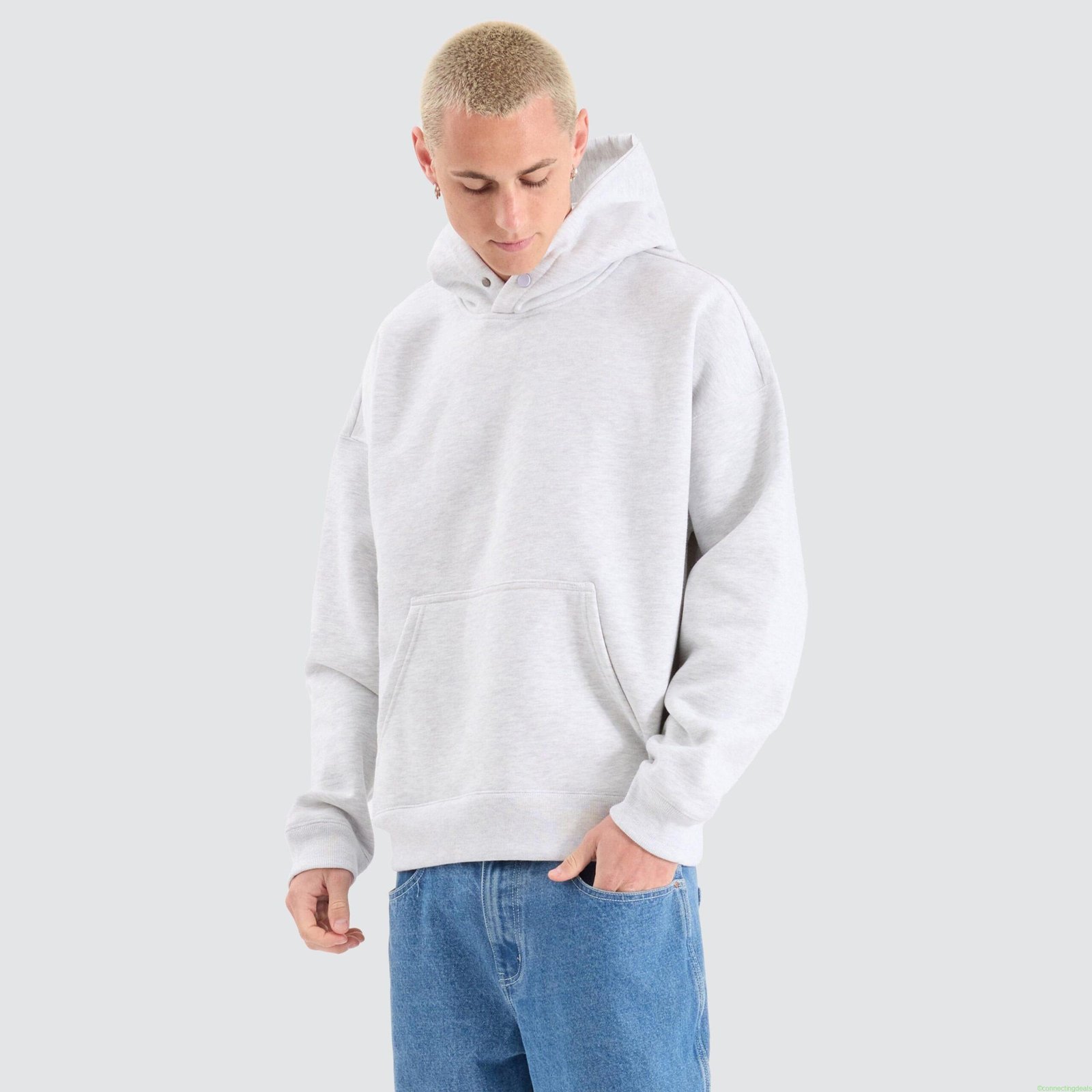 Airdrie Box Fit Hoodie Snow Marle