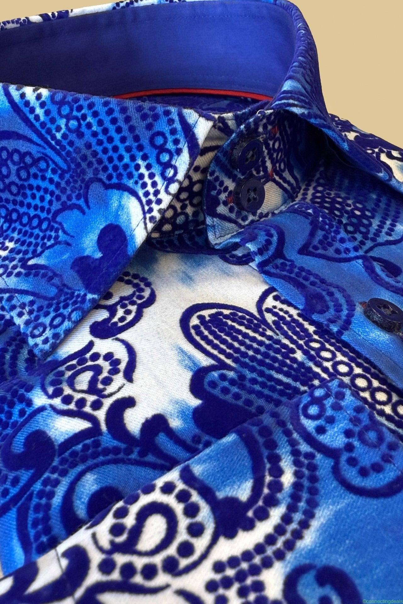 BIG FLORAL FLOCKING SHIRT WITH TIE-DYE