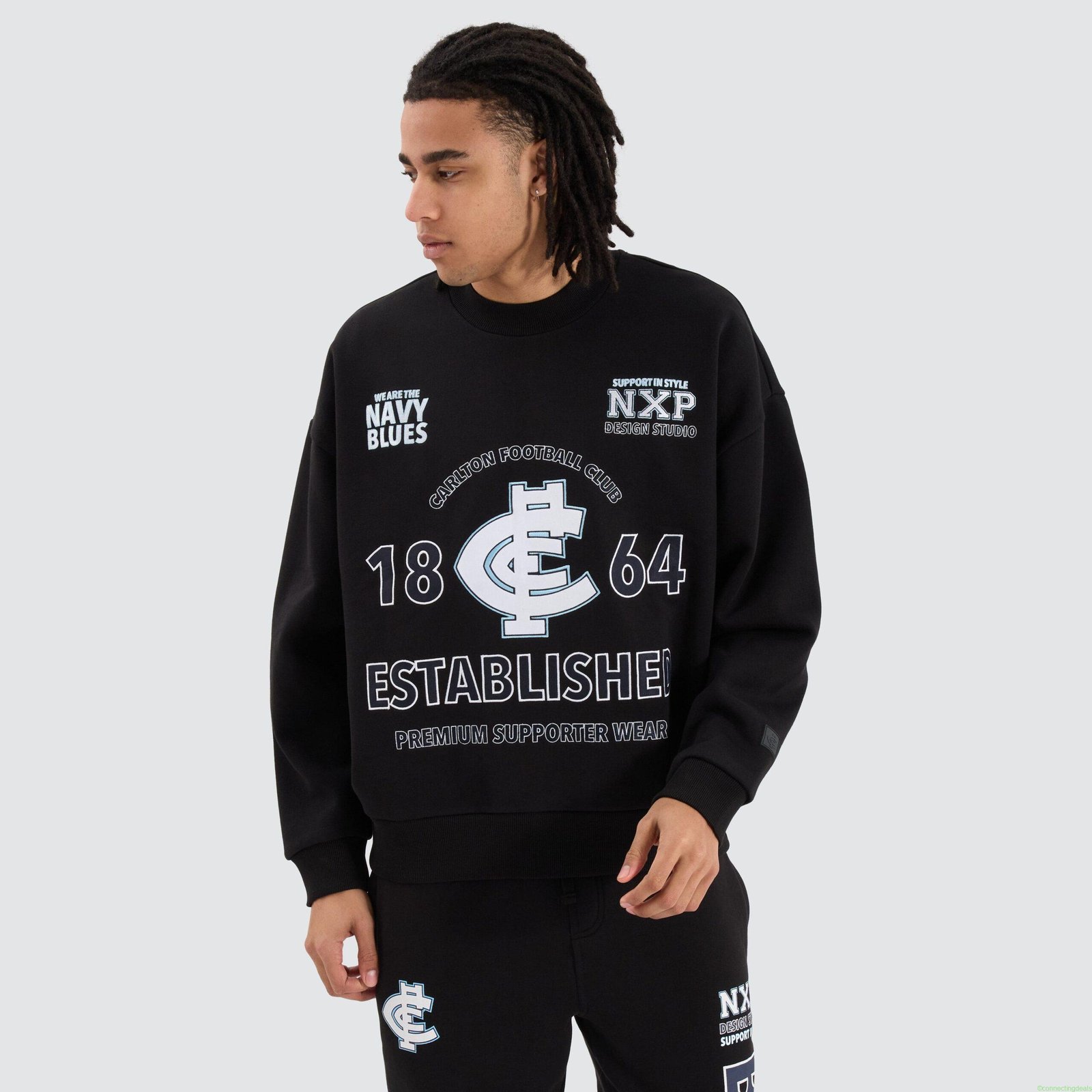 Carlton Blues AFL Box Fit Sweater Jet