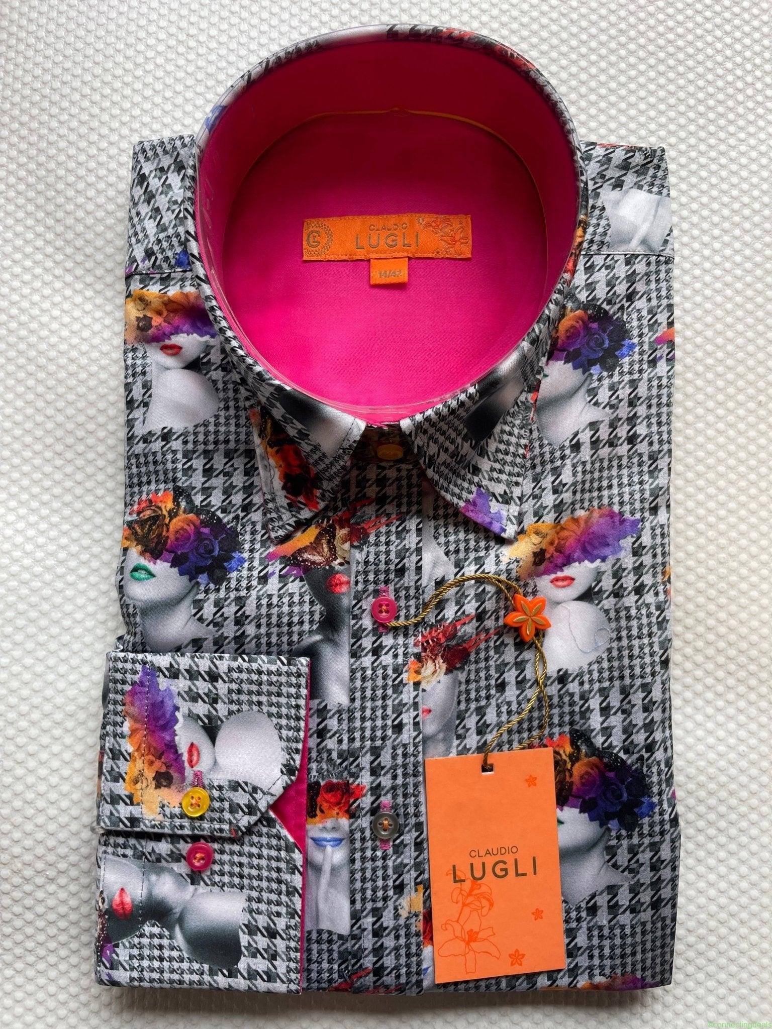 Claudio Lugli Womens Houndstooth Art Face