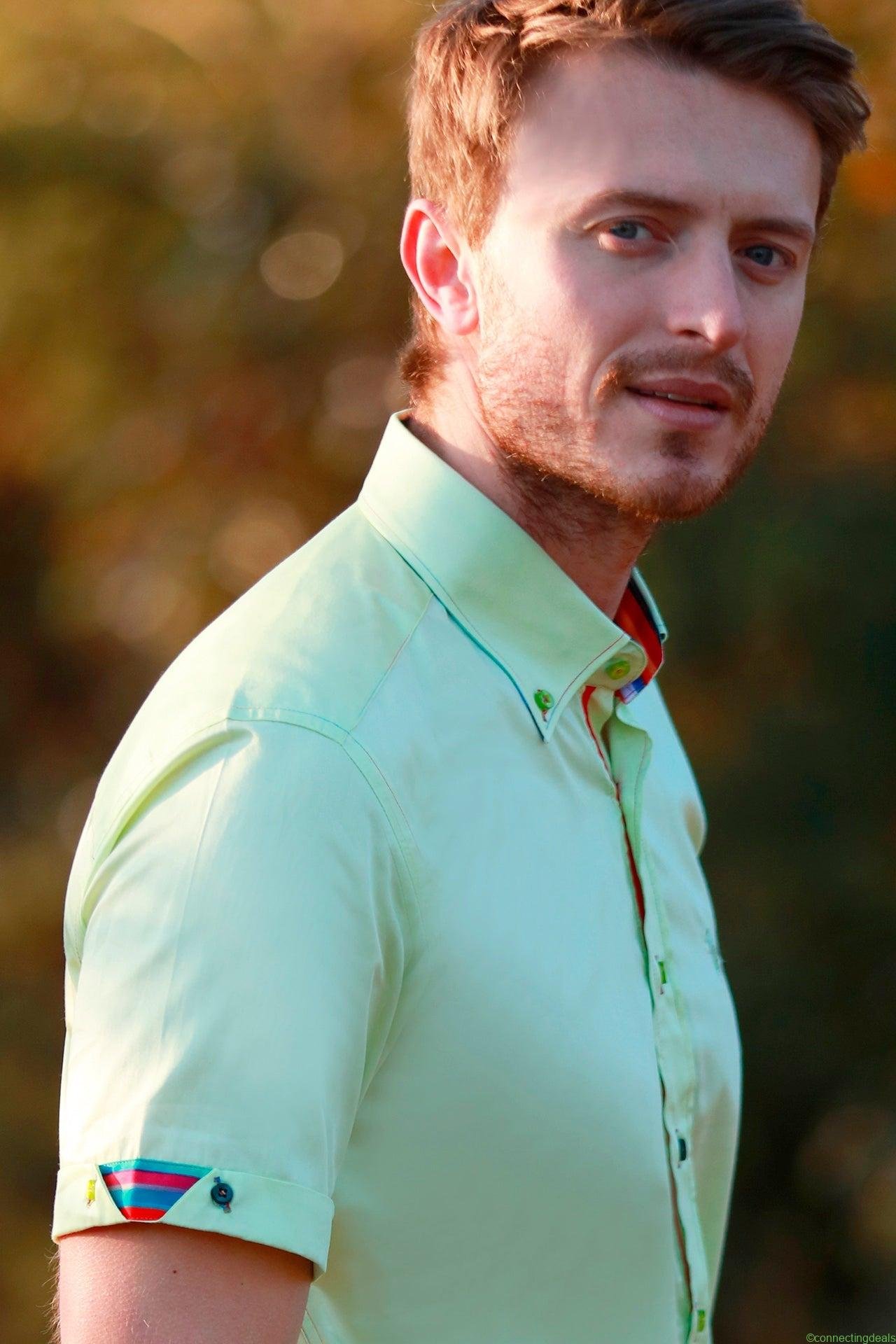 free ads CLASSIC SATIN COTTON SHORT SLEEVE SHIRT