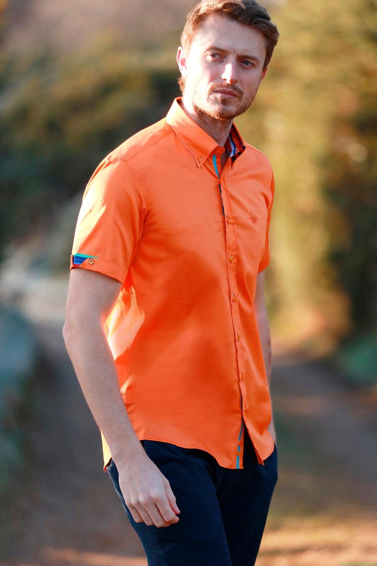 free ads CLASSIC SATIN COTTON SHORT SLEEVE SHIRT