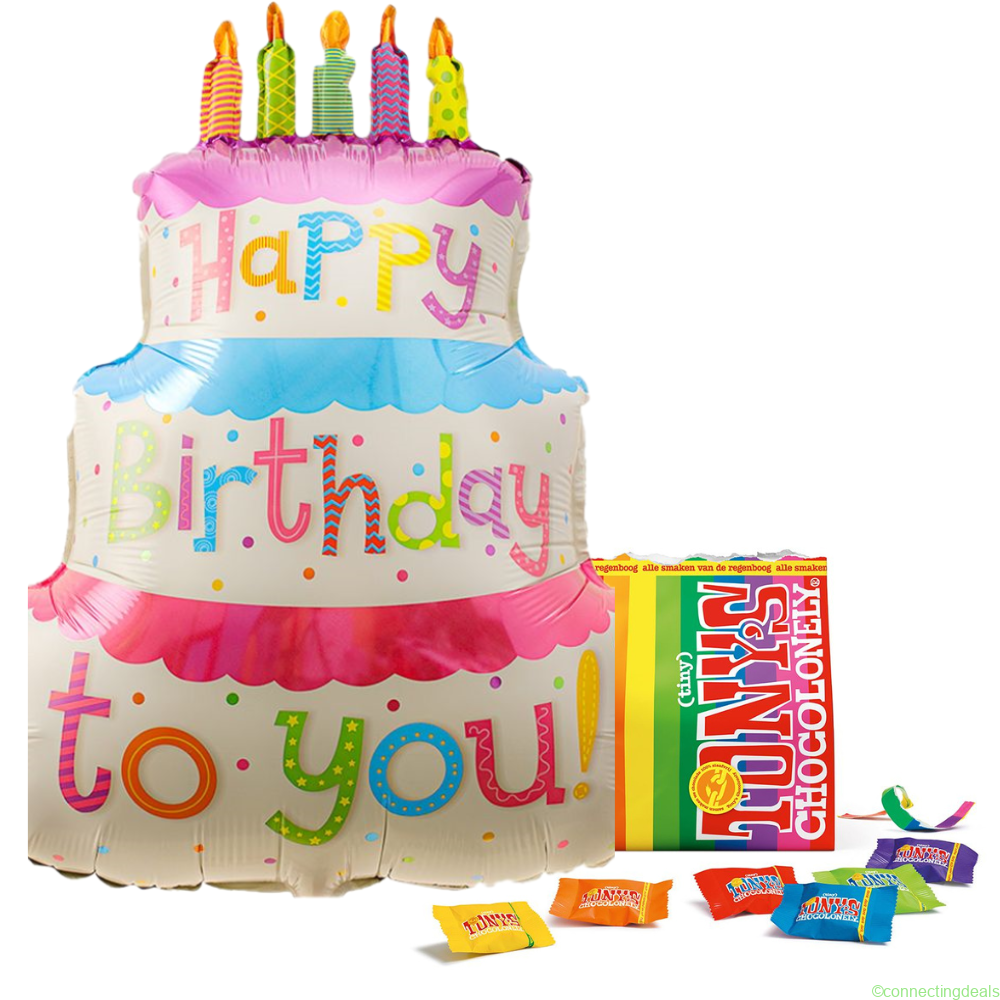 Tonys Chocolonely Ballon XL Verjaardagstaart