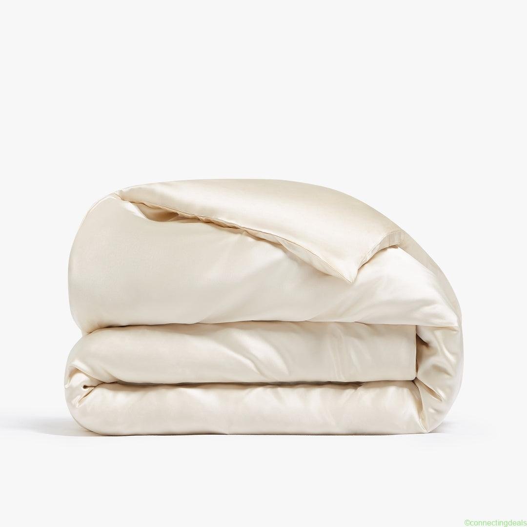 Premium Silk Duvet Cover White Dore &