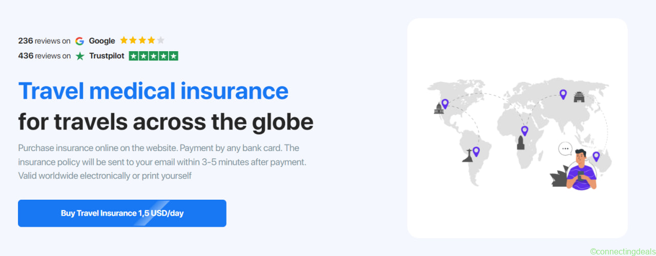 Get your trip insured ES Landing Page