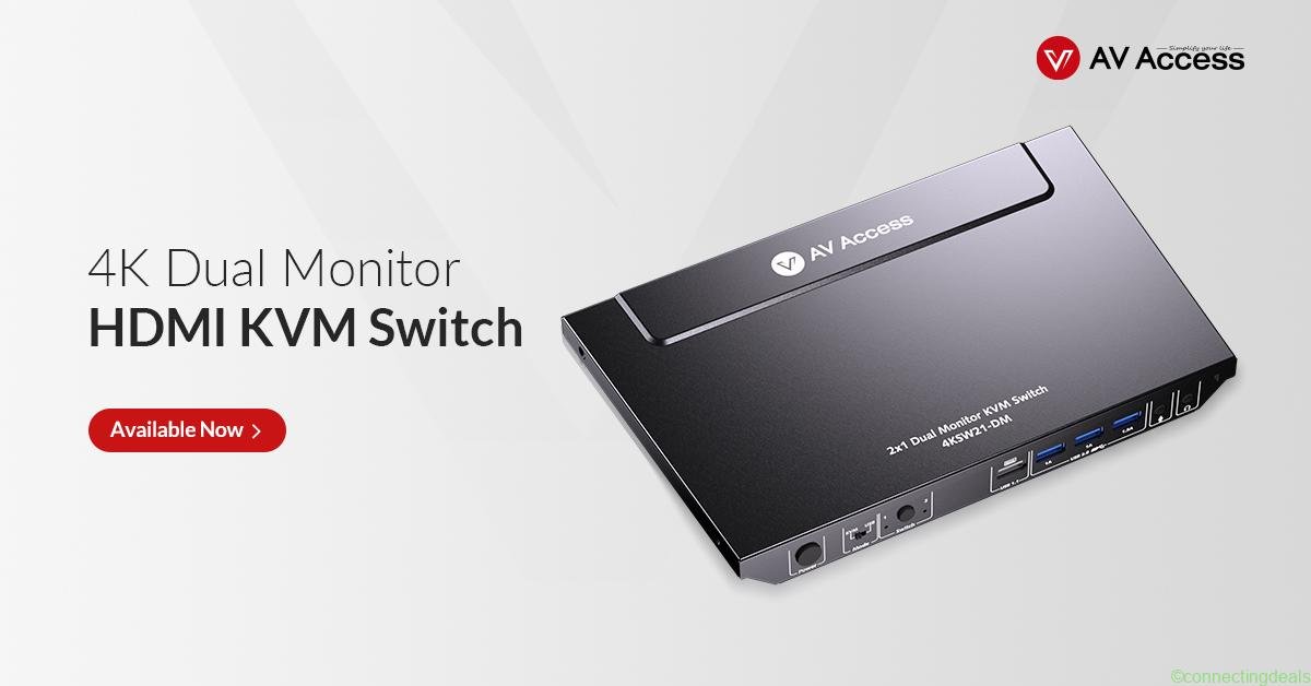 AV Access4KSW21 DM 4K Dual Monitor KVM Switch