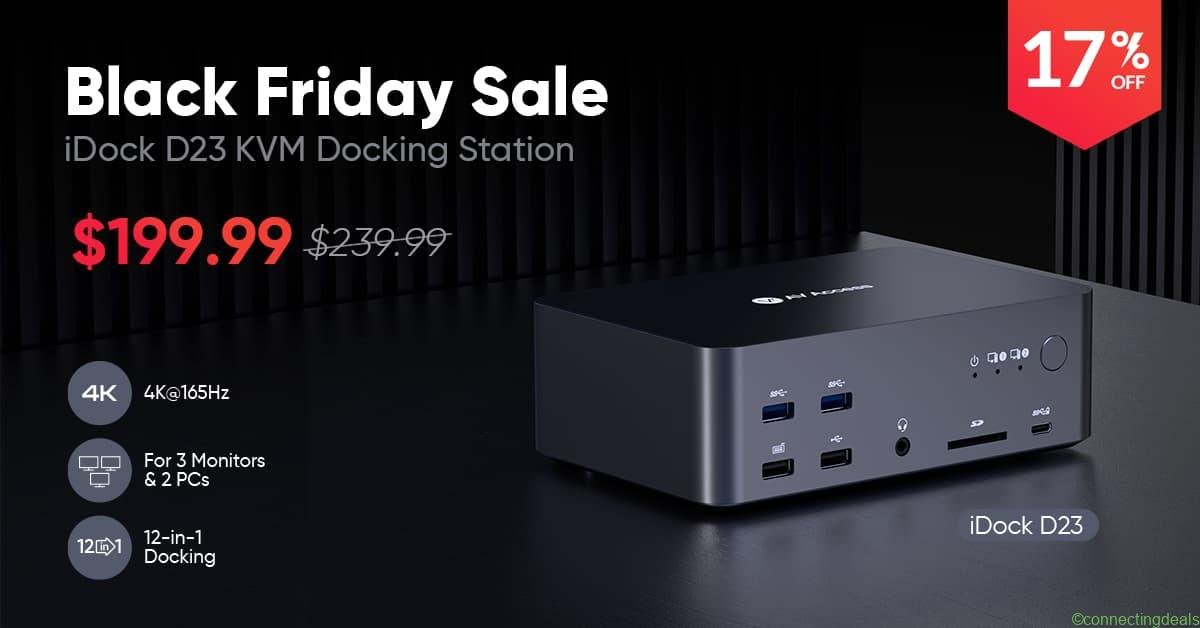 Black Friday Sale iDock D23 8K DisplayPort KVM