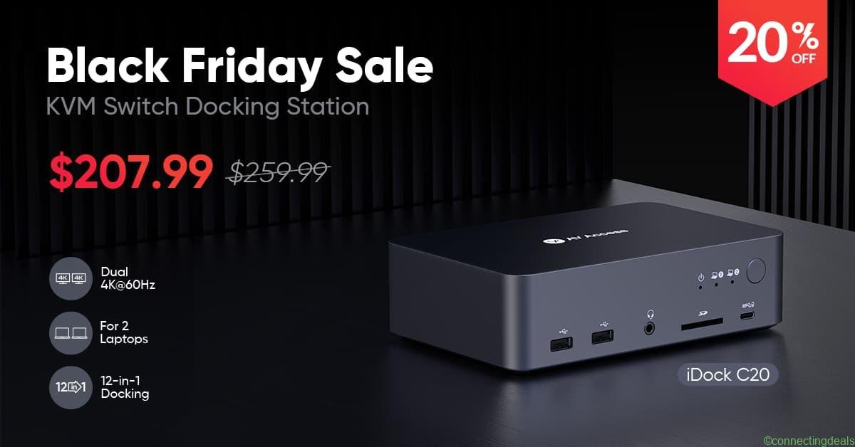 Black Friday Sale iDock C20 USB C KVM Switch