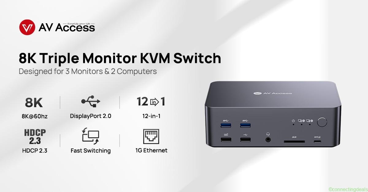 AV Access iDock D23 8K DisplayPort KVM Switch