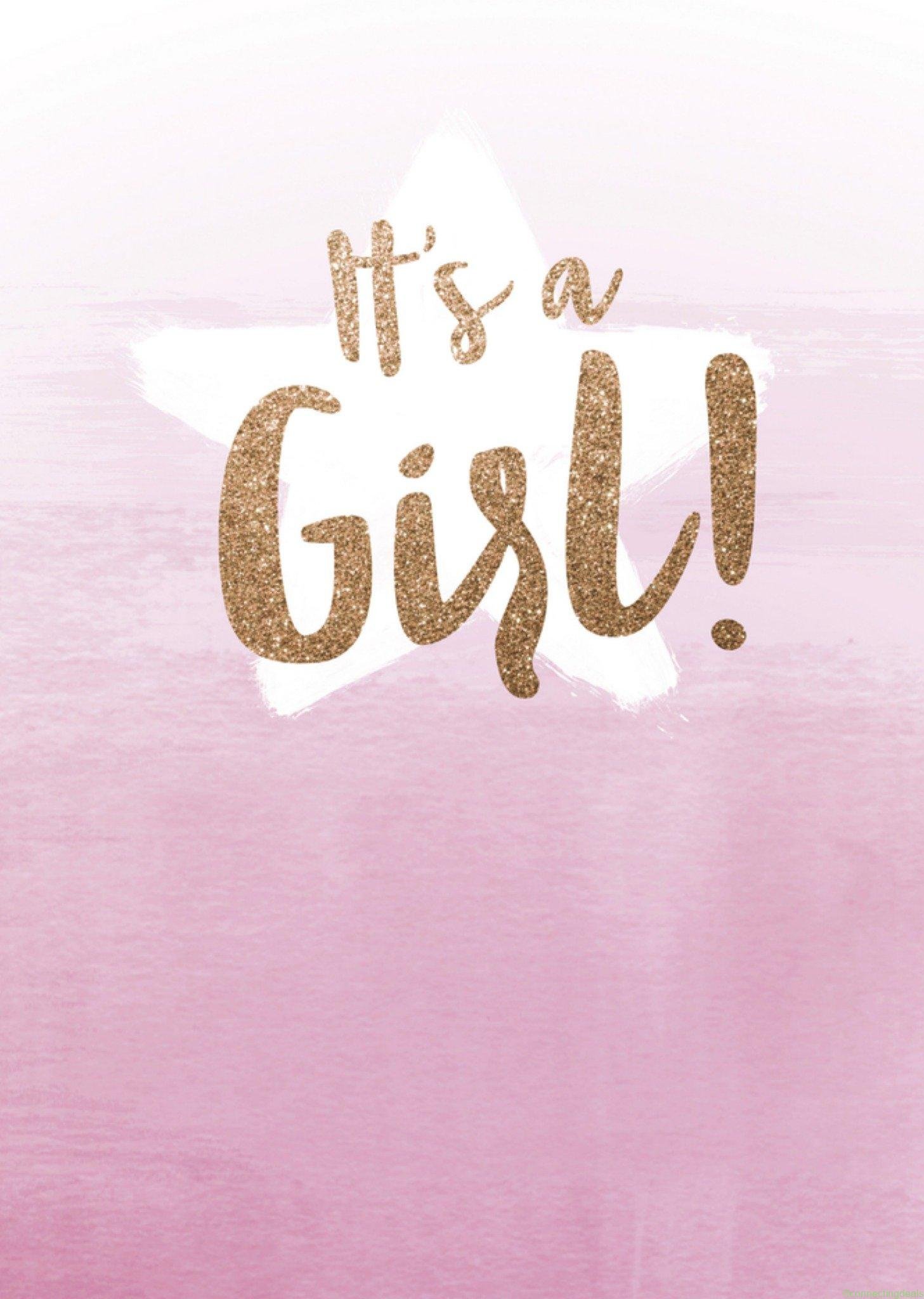 UK Greetings Geboortekaart roze Postcard