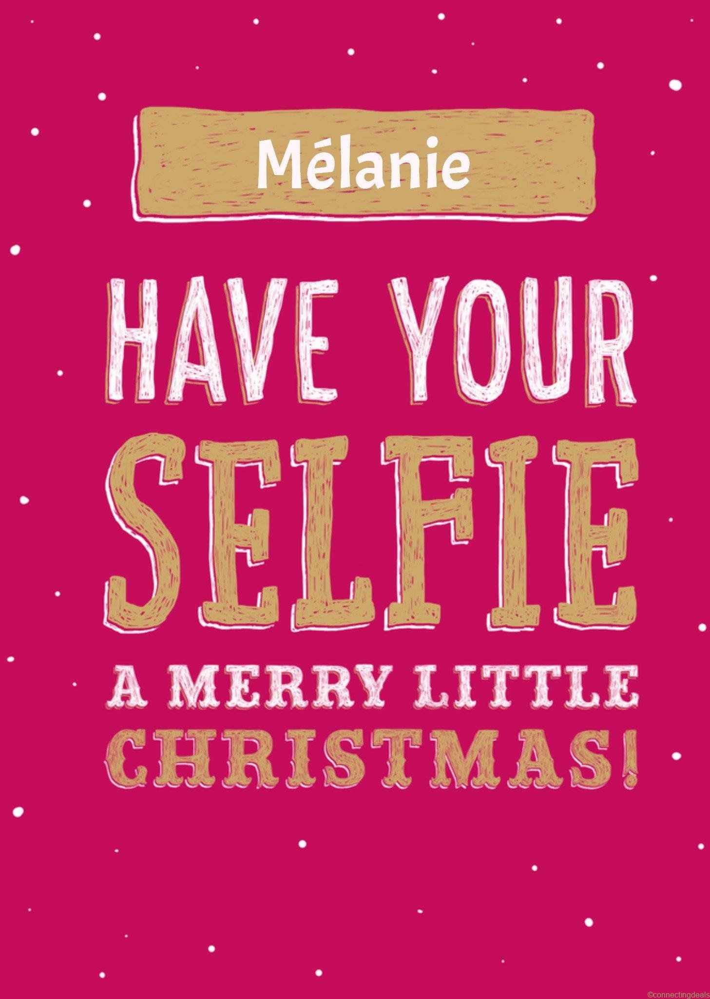 UK Greetings Kerstkaart Roze met eigen naam