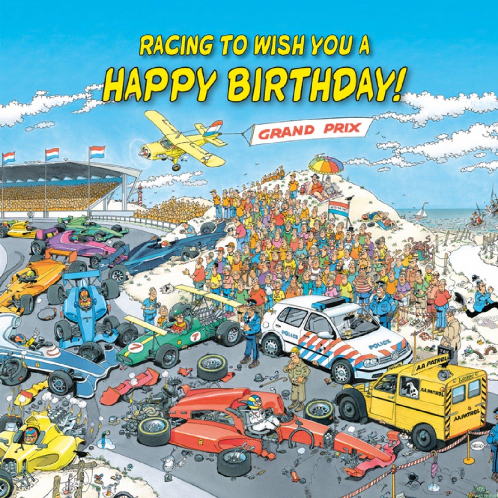 Jan van Haasteren Verjaardagskaart Racing