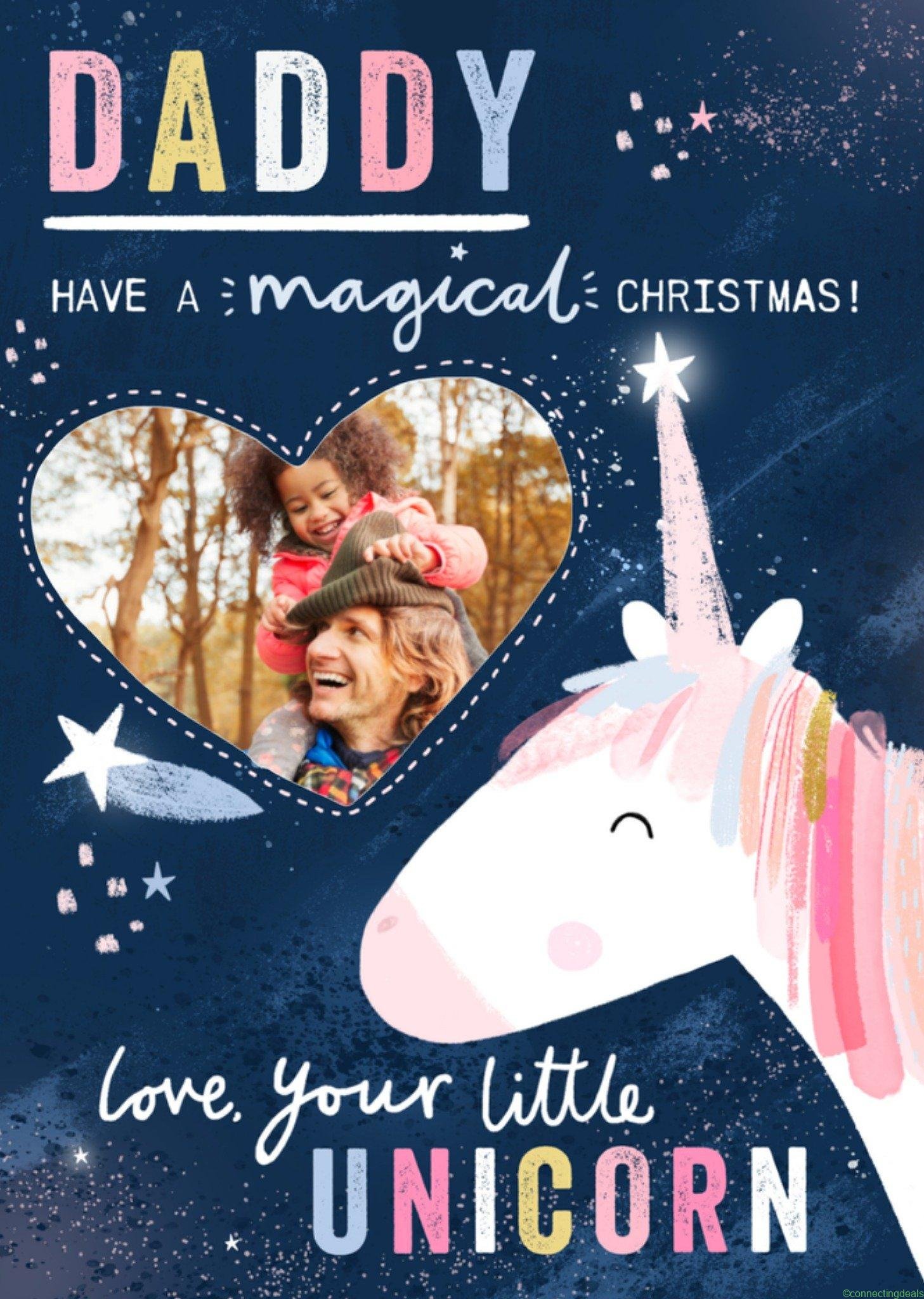 Greetz Kerstkaart Lief Vader Unicorn Postcard