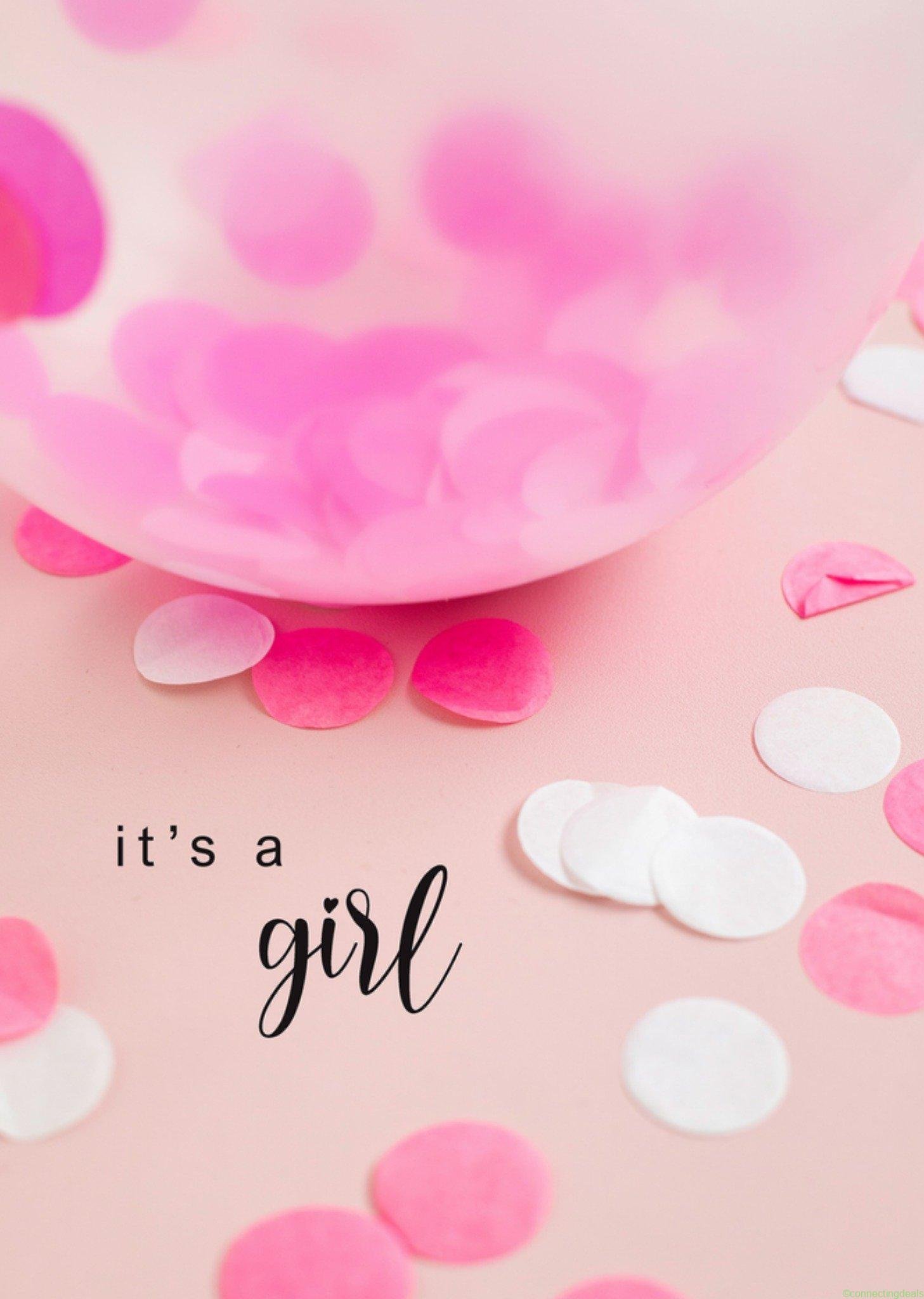 Photoflash Geboortekaart ballon Postcard