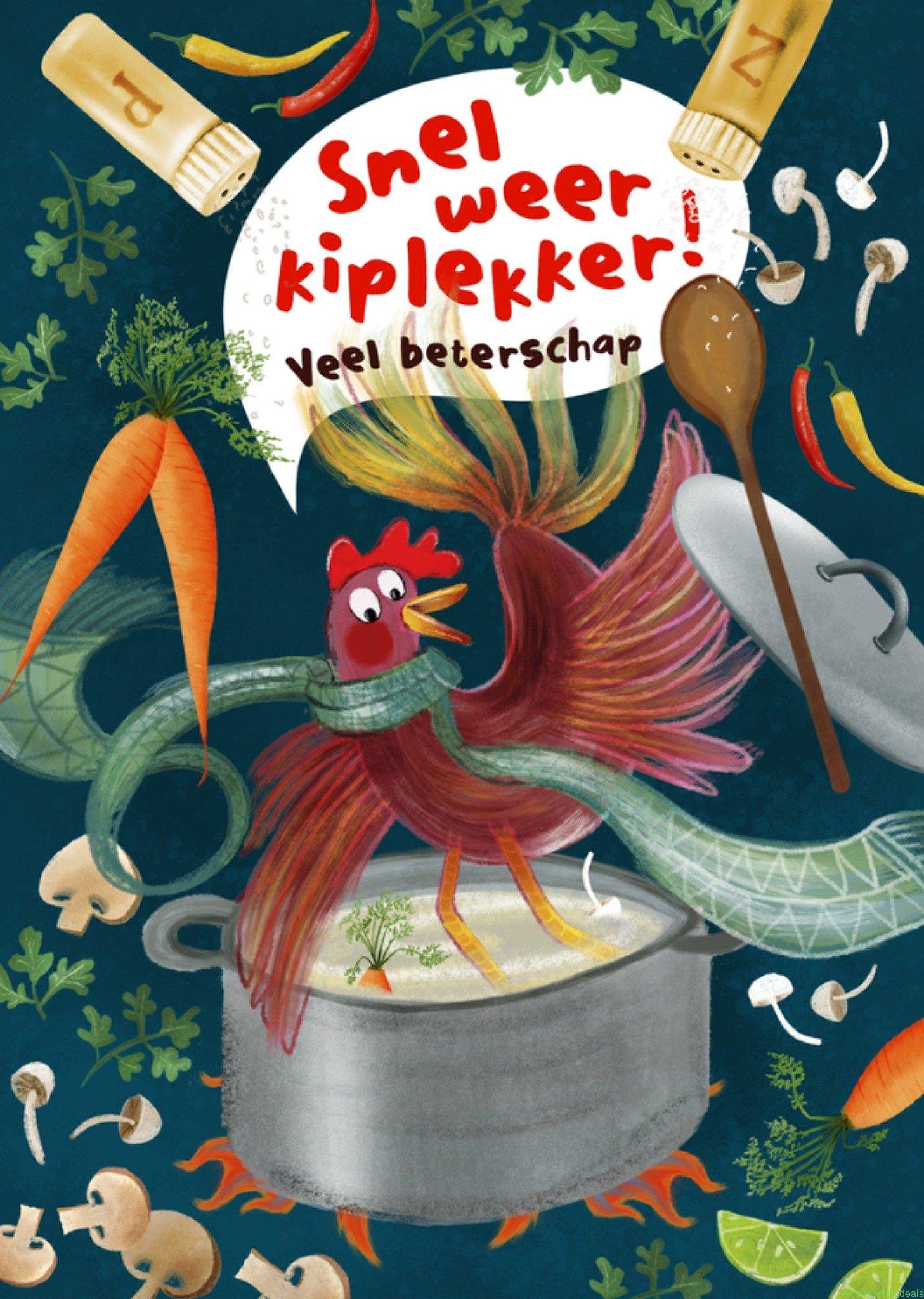 Fishuals Beterschapskaart Snel weer kiplekker