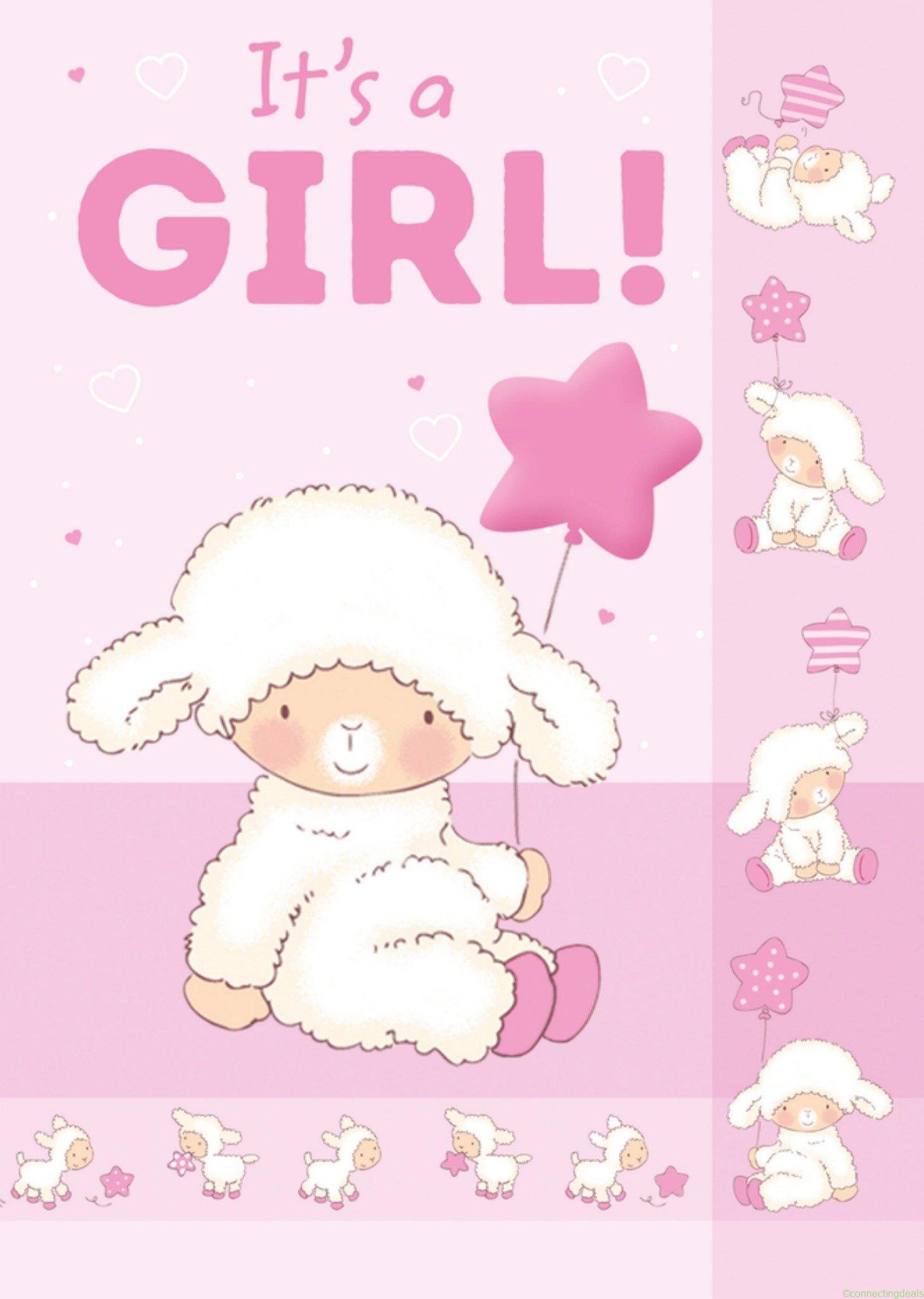 TMS Geboortekaart Meisje Lammetje