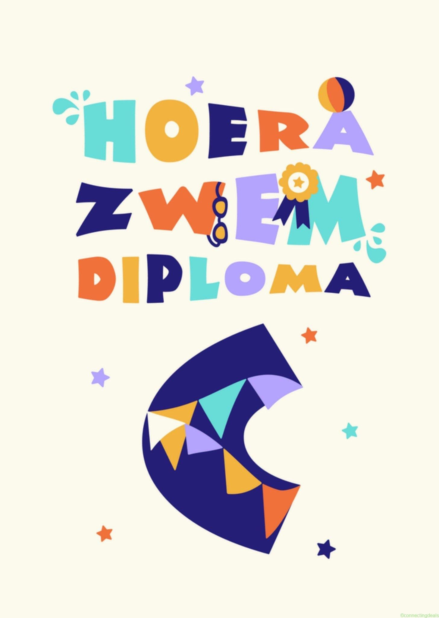 Greetz Zwemdiploma C diploma Large Card
