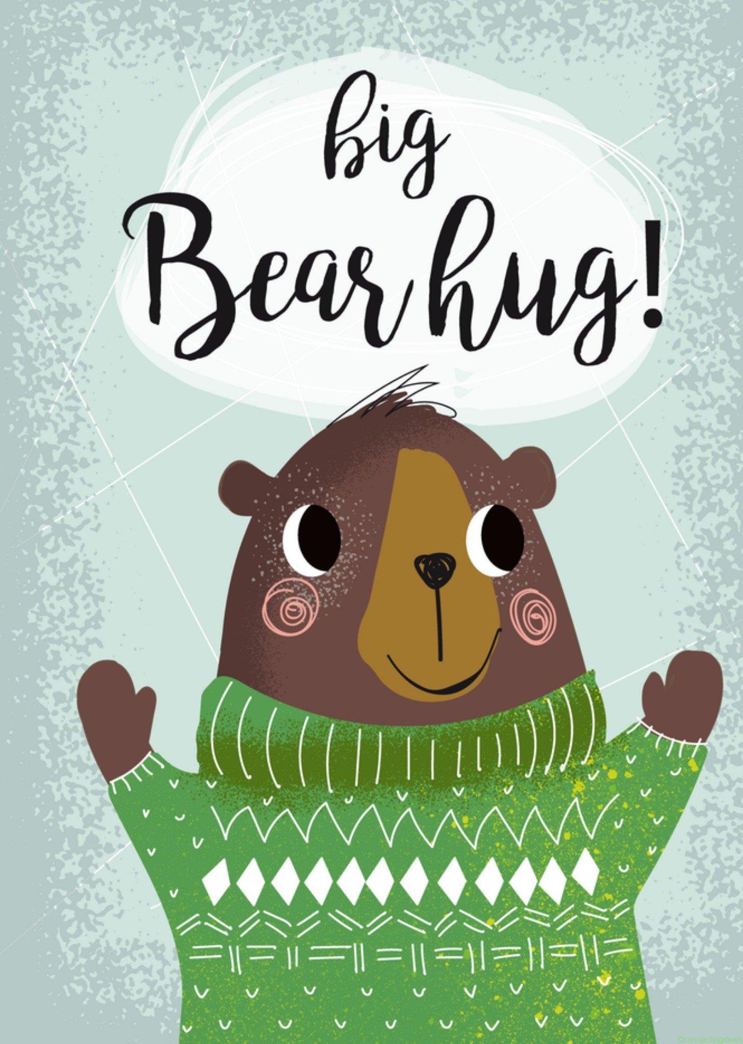 Tsjip Zomaar kaartje Beer Knuffel Blauw