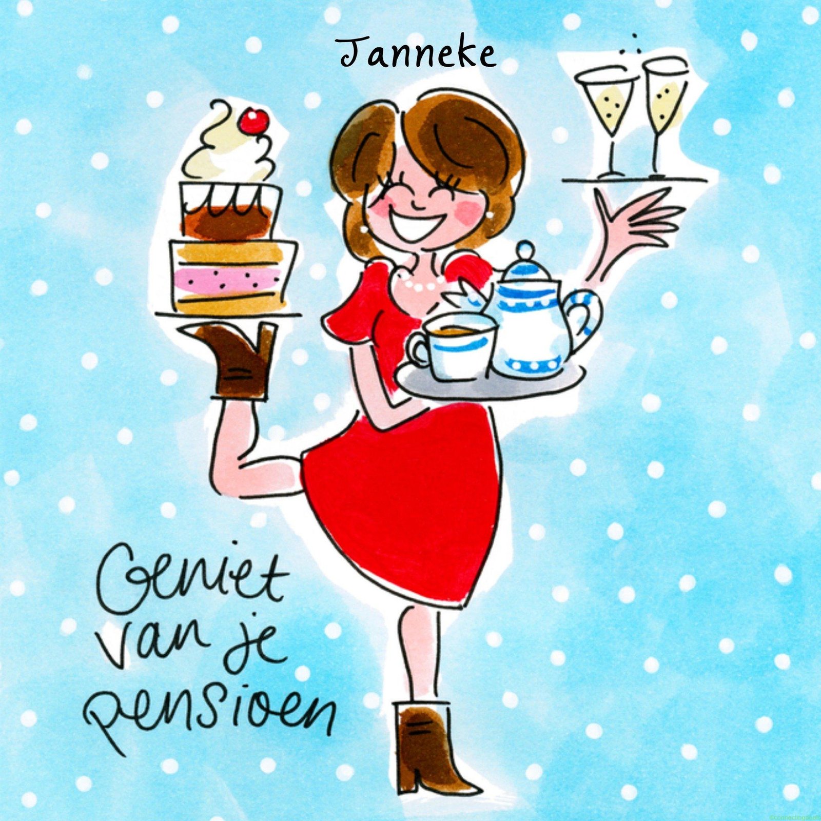 Blond Amsterdam Pensioenkaart met naam Square