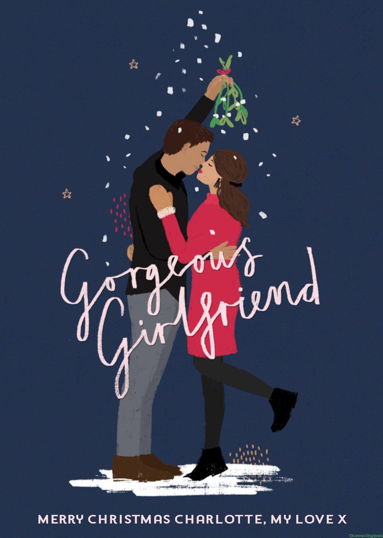 Greetz Kerstkaart Vriendin Mistletoe