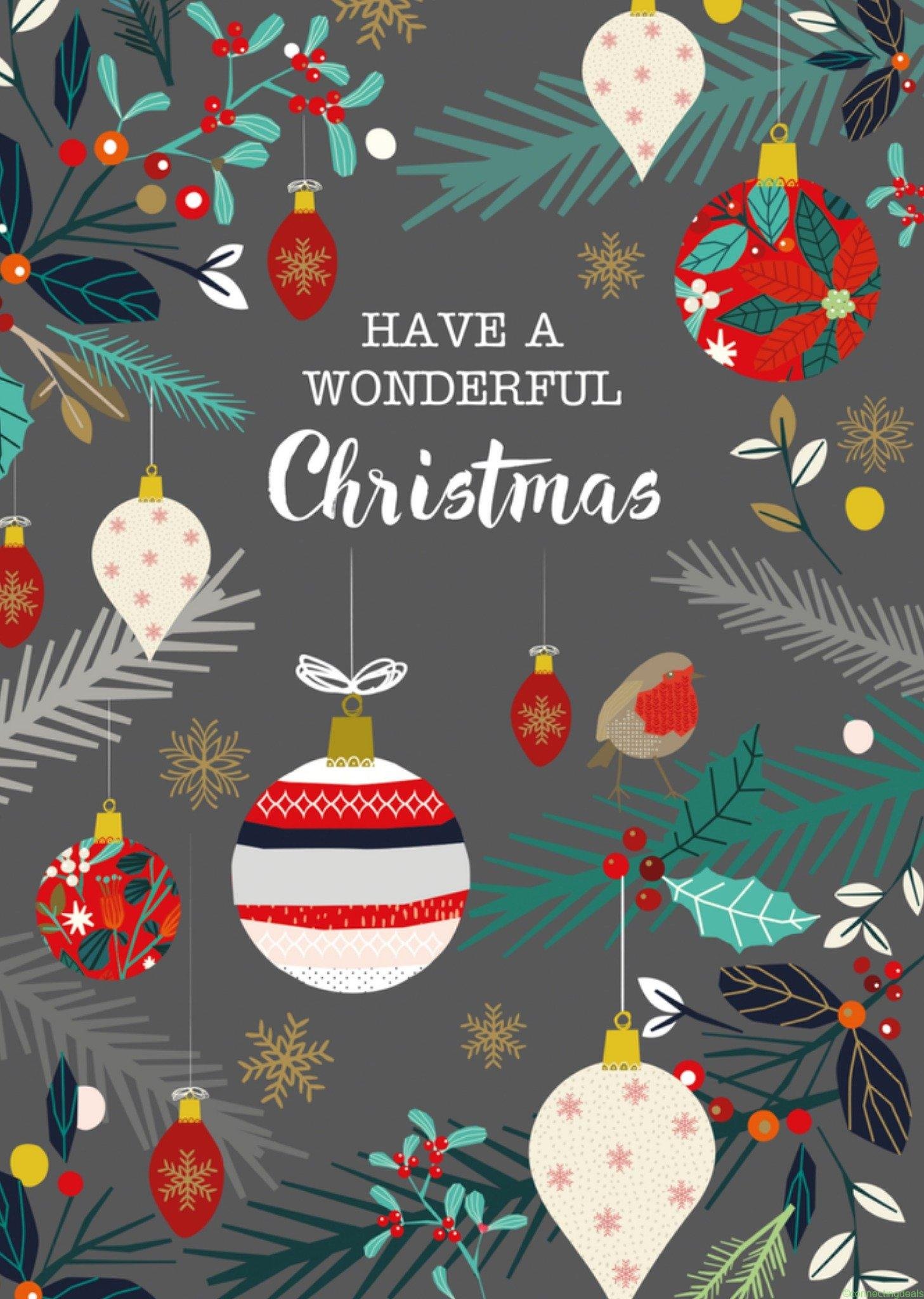 TMS Kerst Grijs Kerstbal Postcard