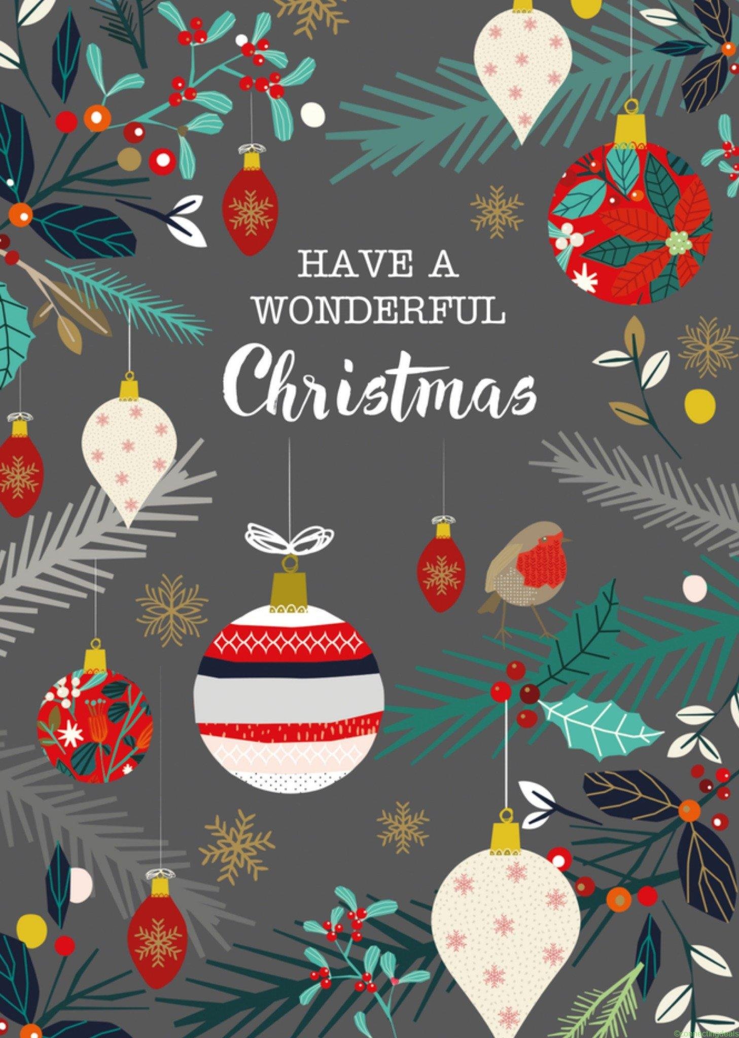 TMS Kerst Grijs Kerstbal Large Card