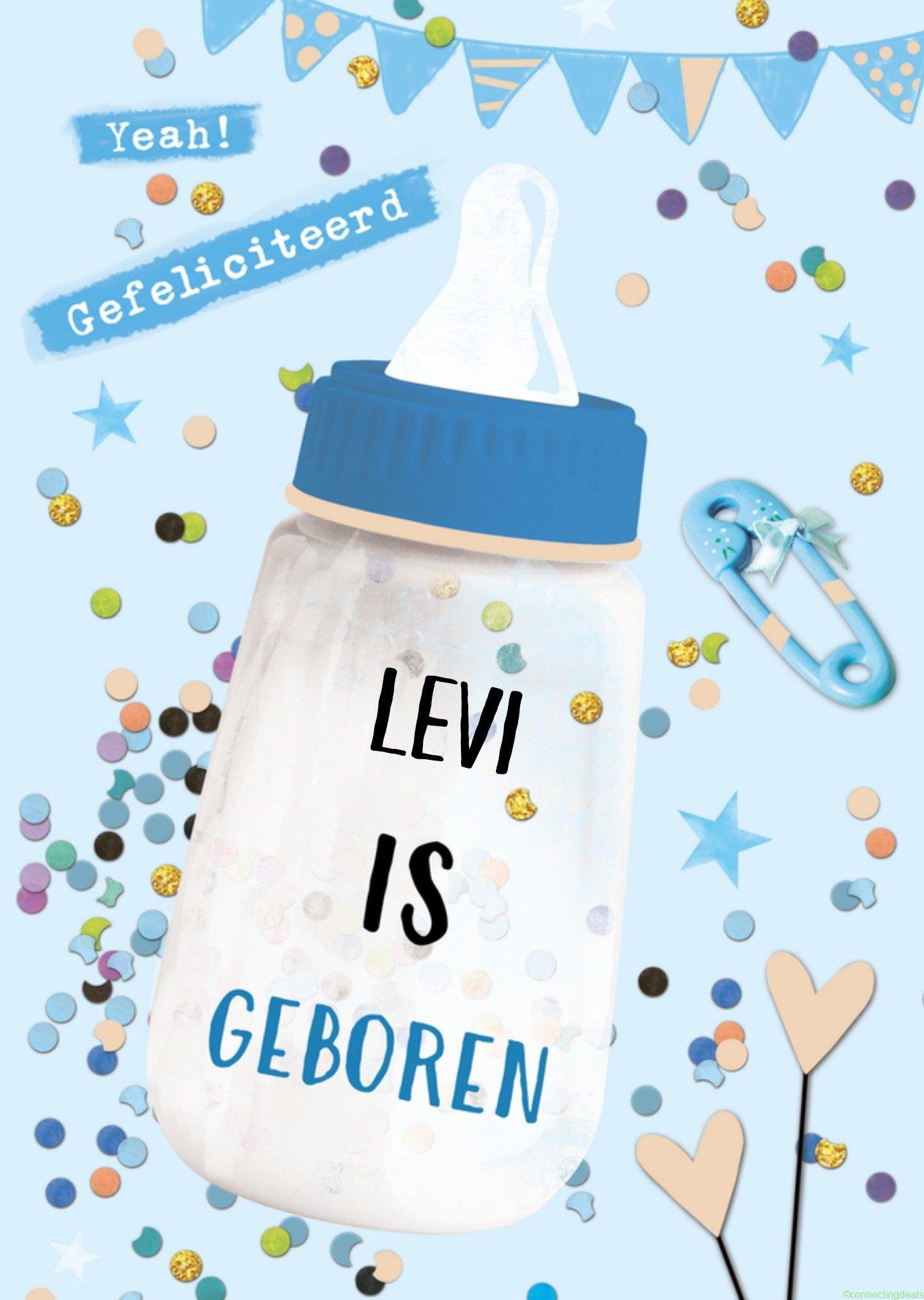 TMS Geboortekaart Jongen Fles Postcard