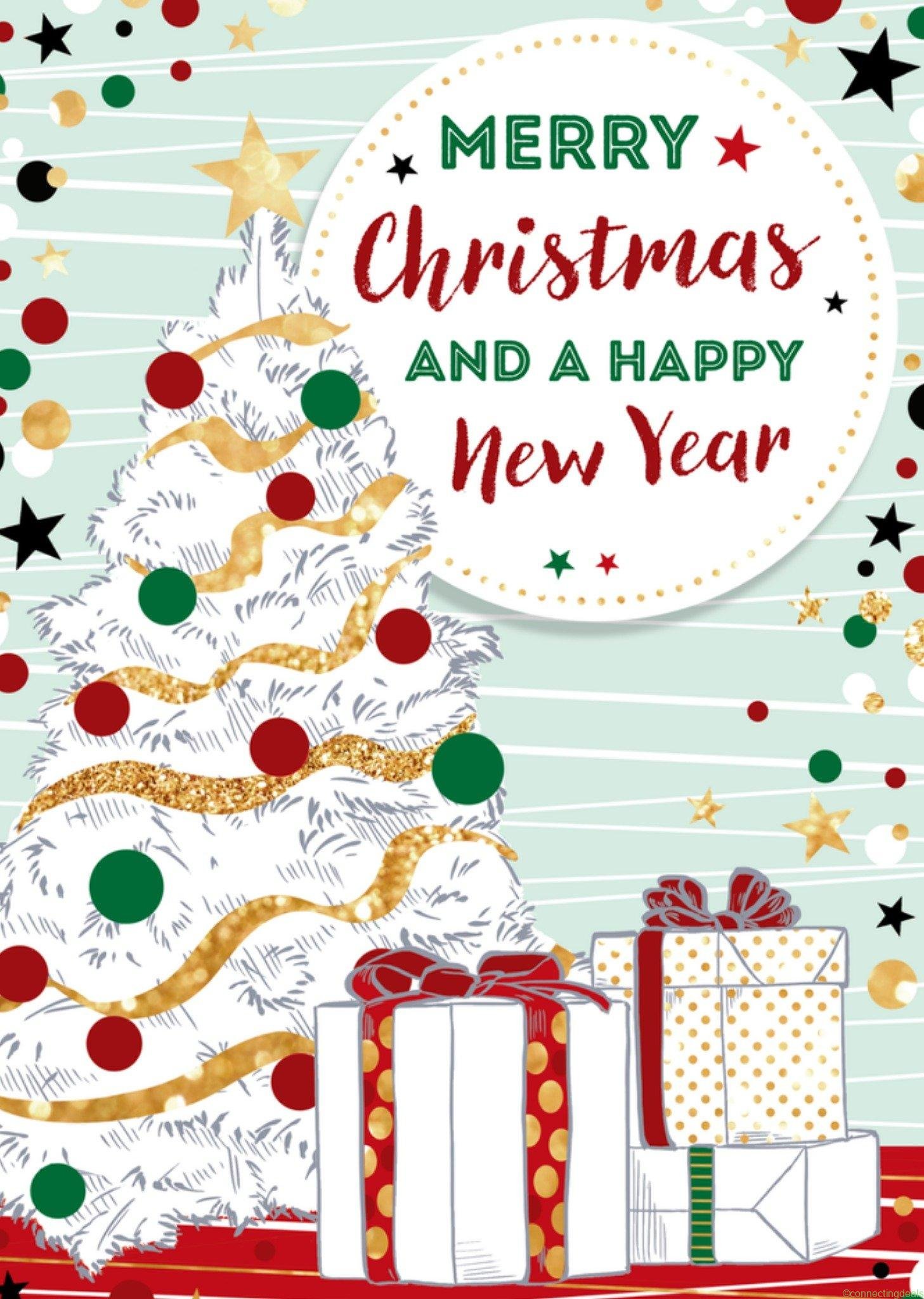 TMS Kerstkaart cadeautjes kerstboom