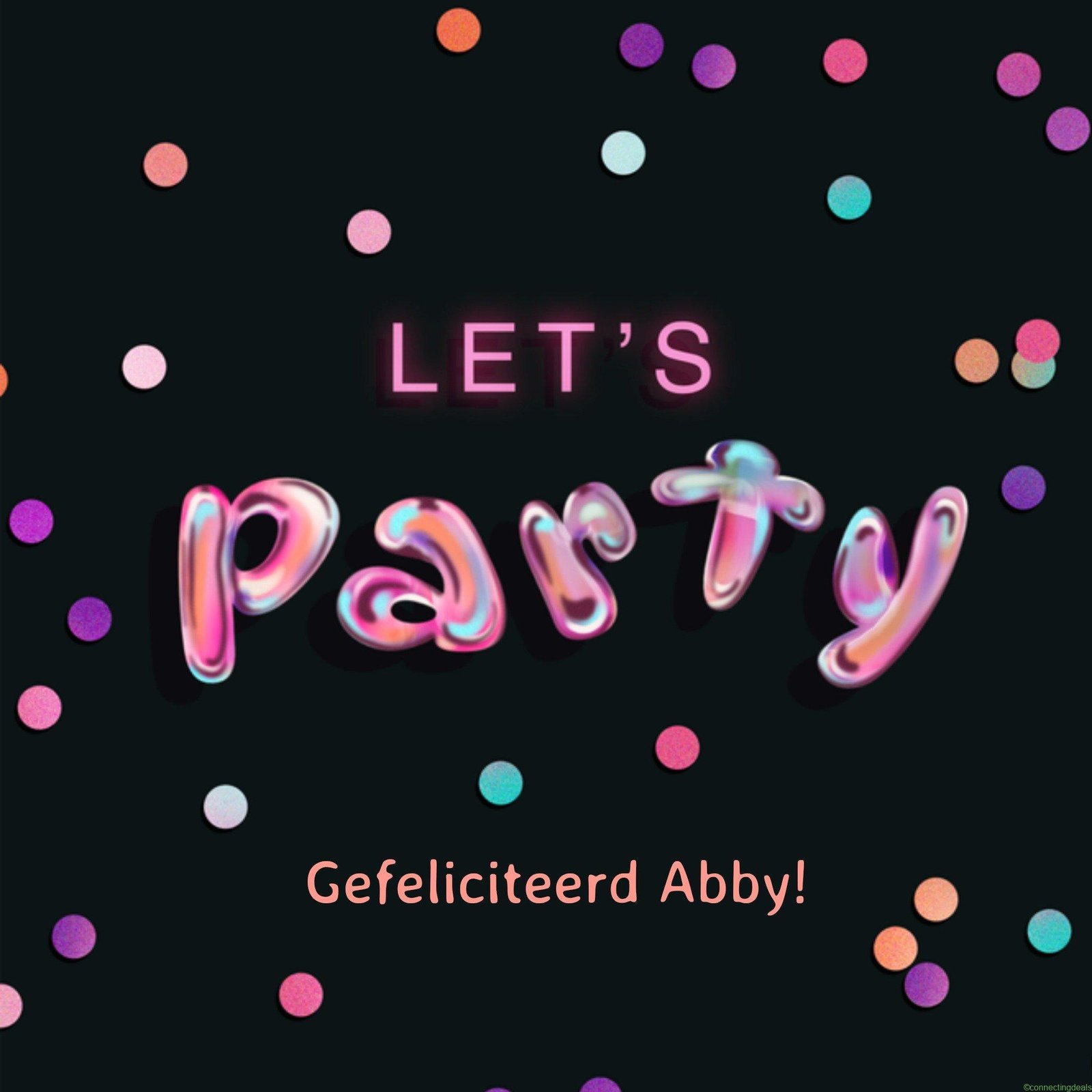Greetz Verjaardagskaart 3D Lets party Square