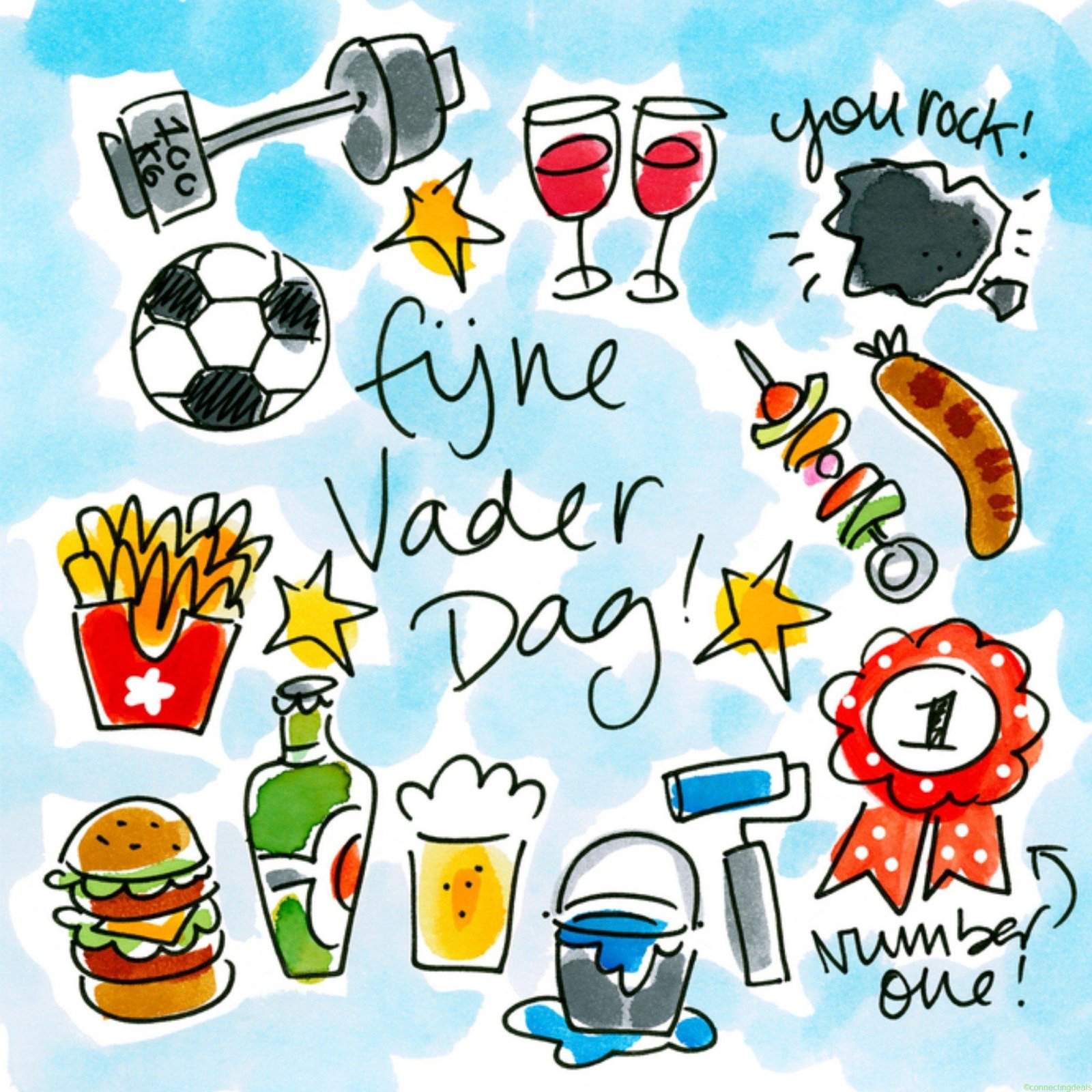 Blond Amsterdam Vaderdagkaart illustratie