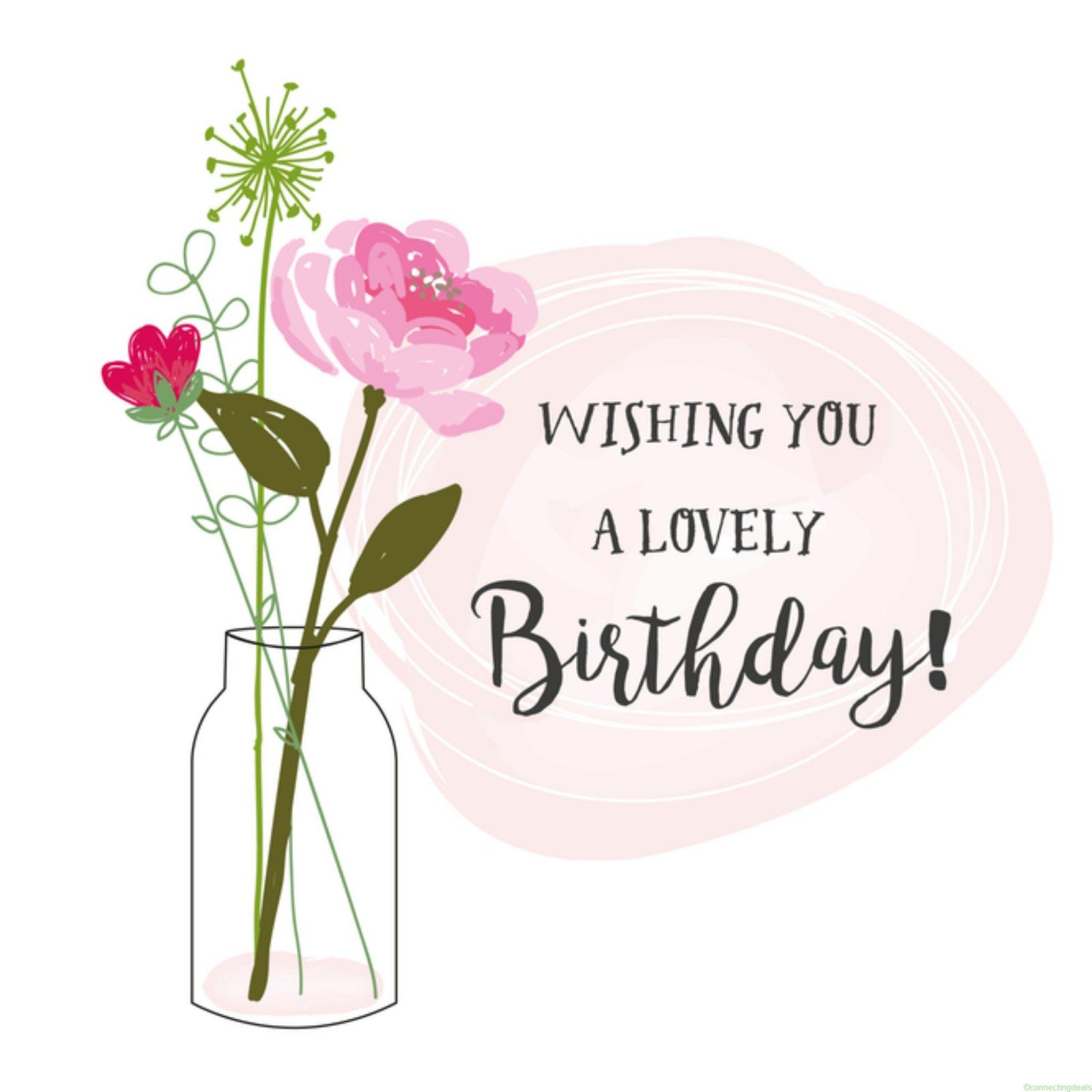 Tsjip Birthday flowers Square Card