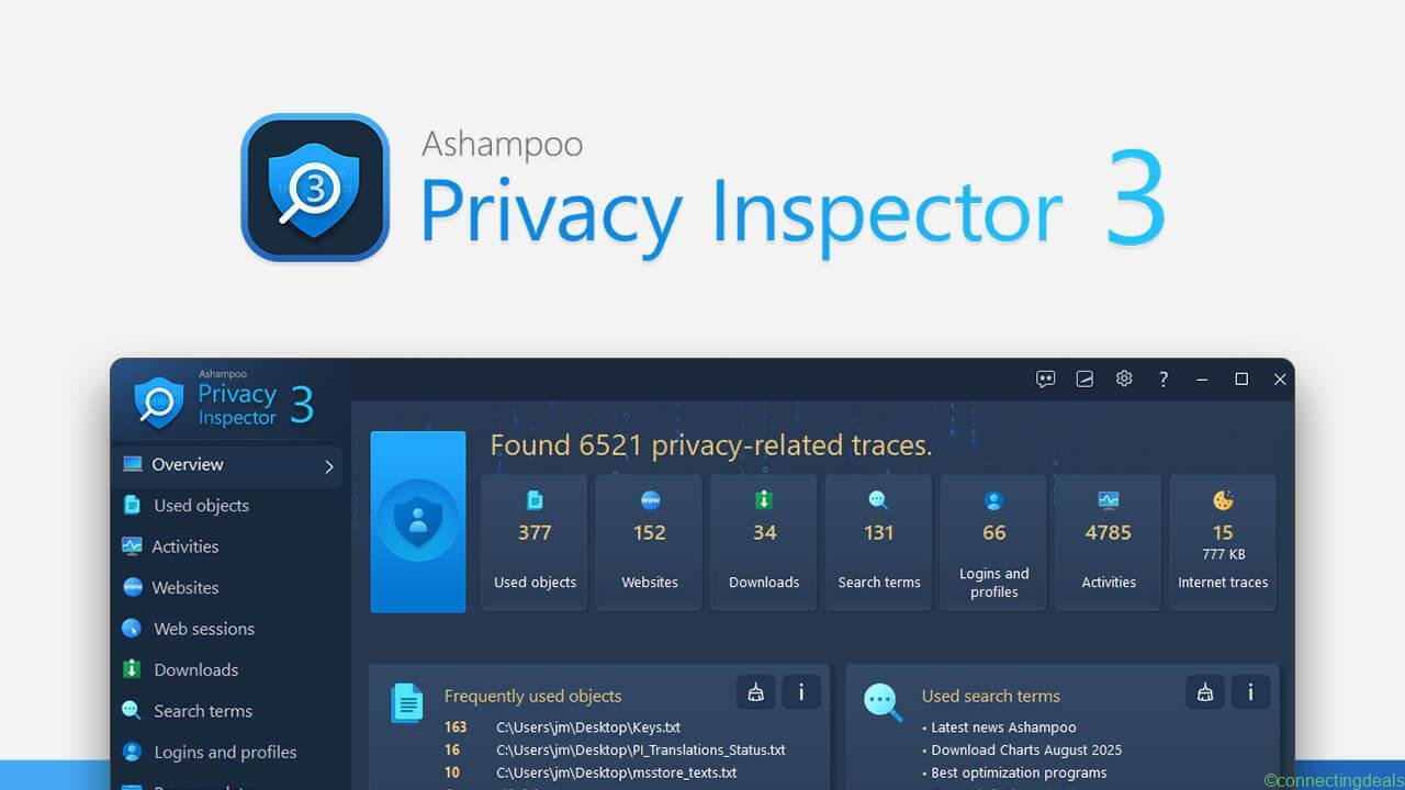 Ashampoo Privacy Inspector 3 Landingpage