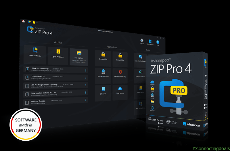 Ashampoo Zip Pro 4 Landingpage