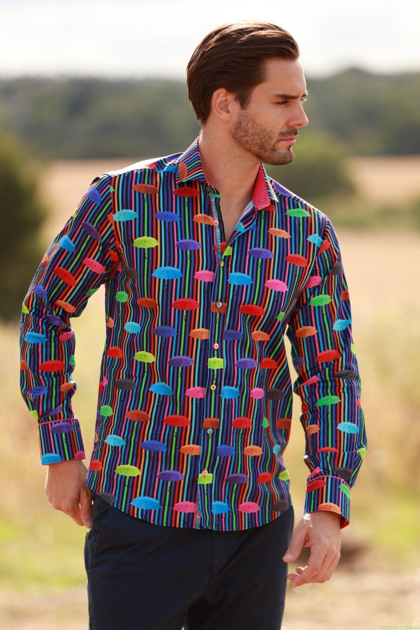 UMBRELLA FLOATING STRIPE PRINT SHIRT