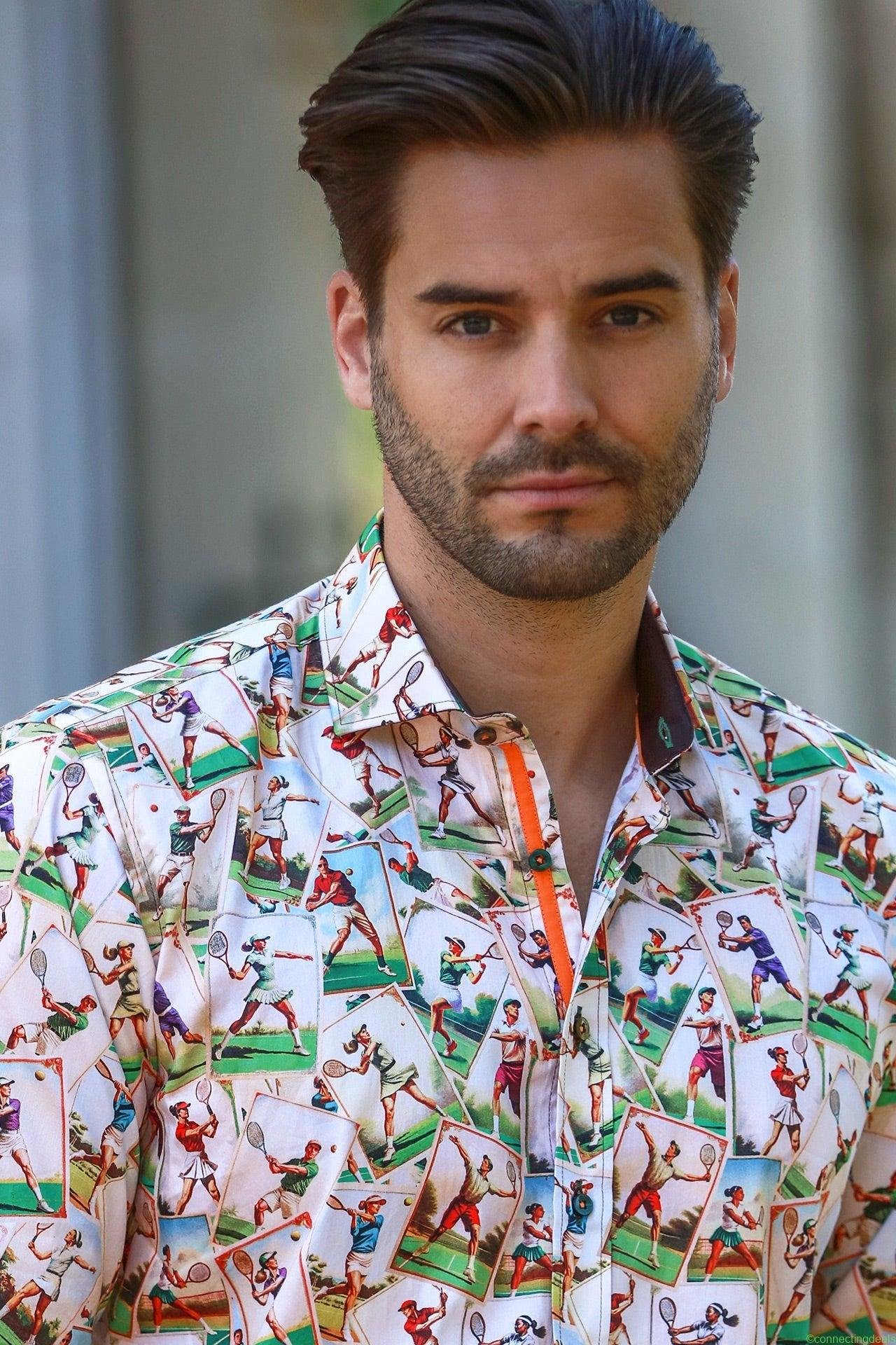 VINTAGE TENNIS PRINT SHIRT